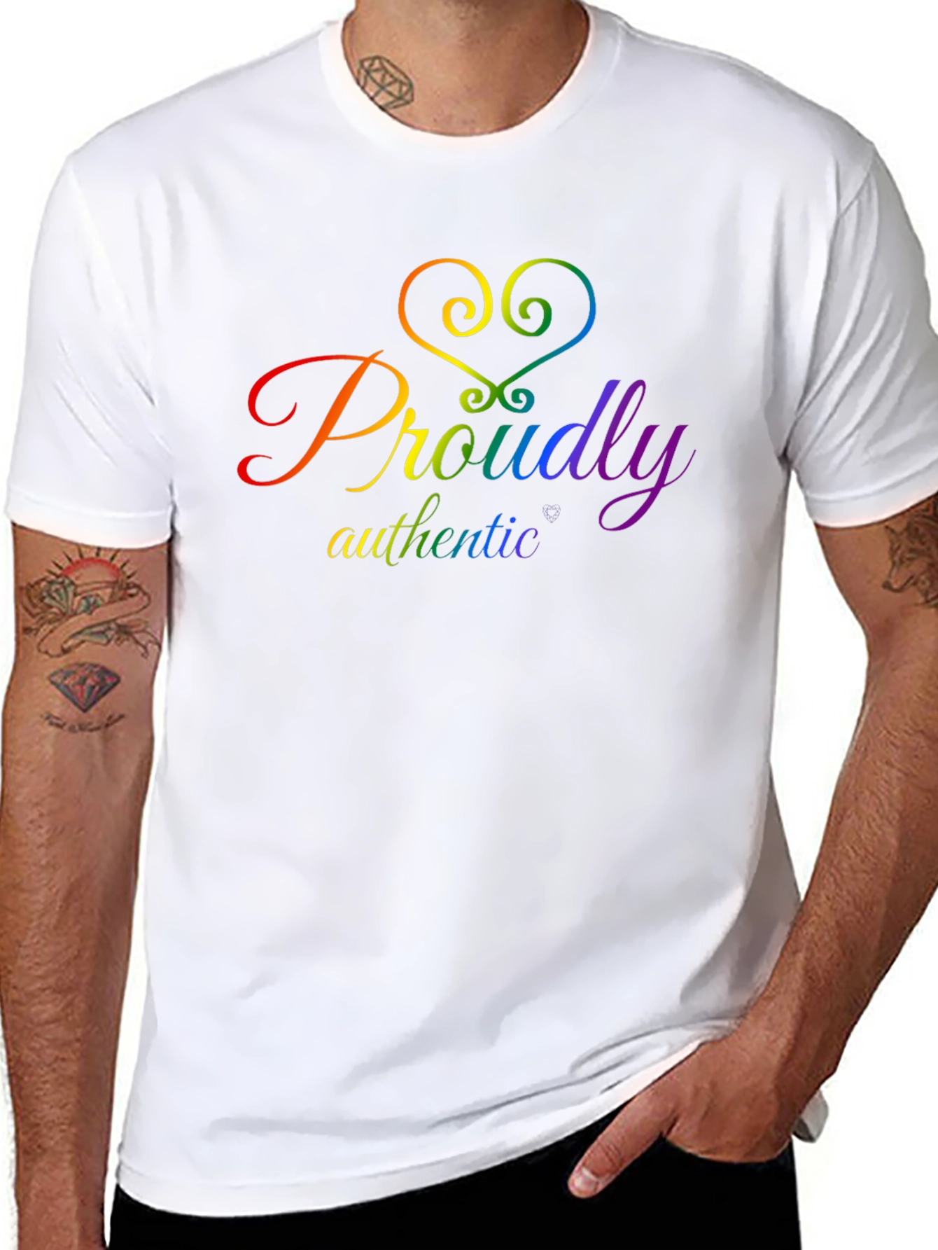 Proudly Authentic LGBTQ+ Pride T-Shirt