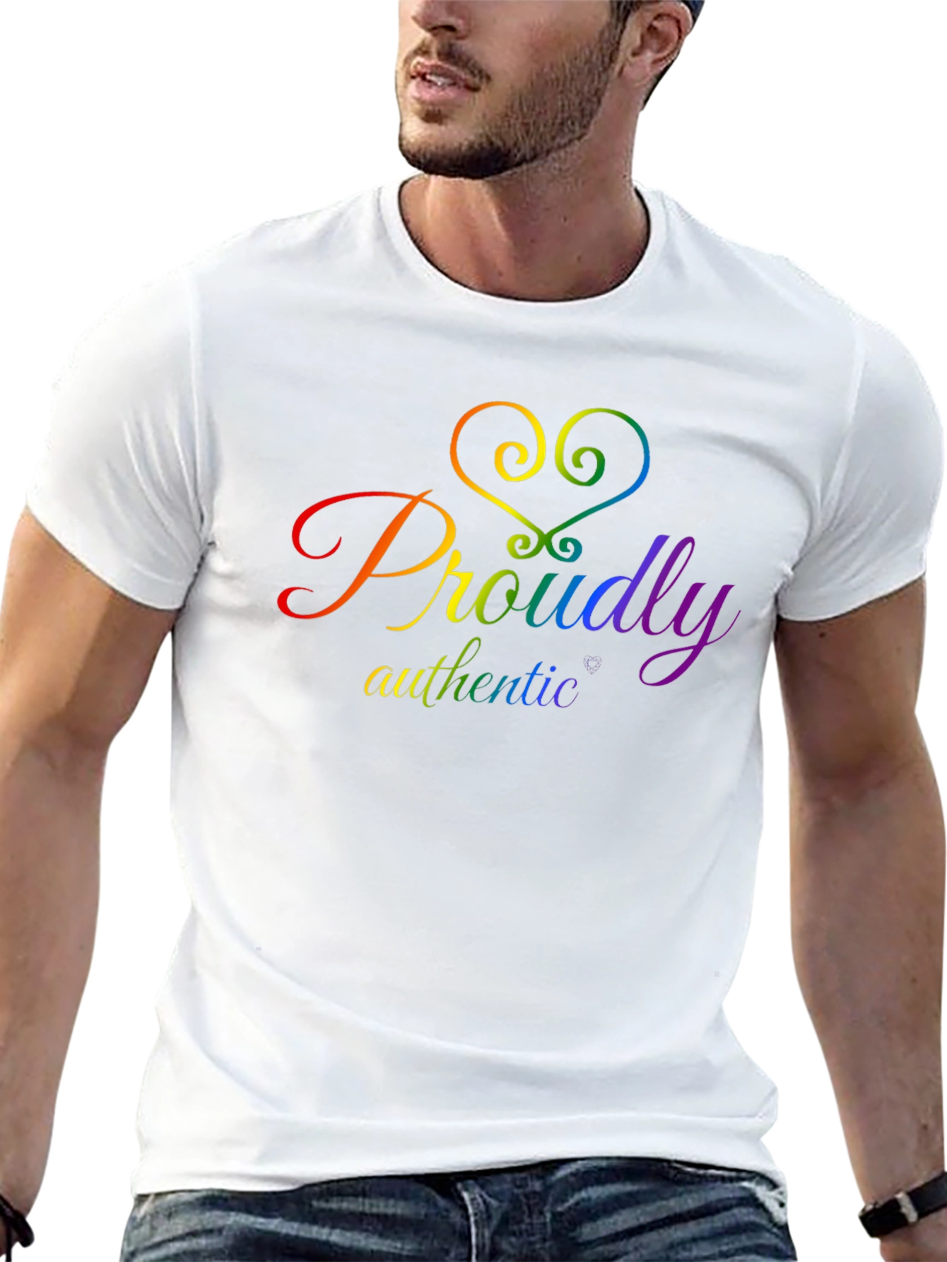 Proudly Authentic LGBTQ+ Pride T-Shirt