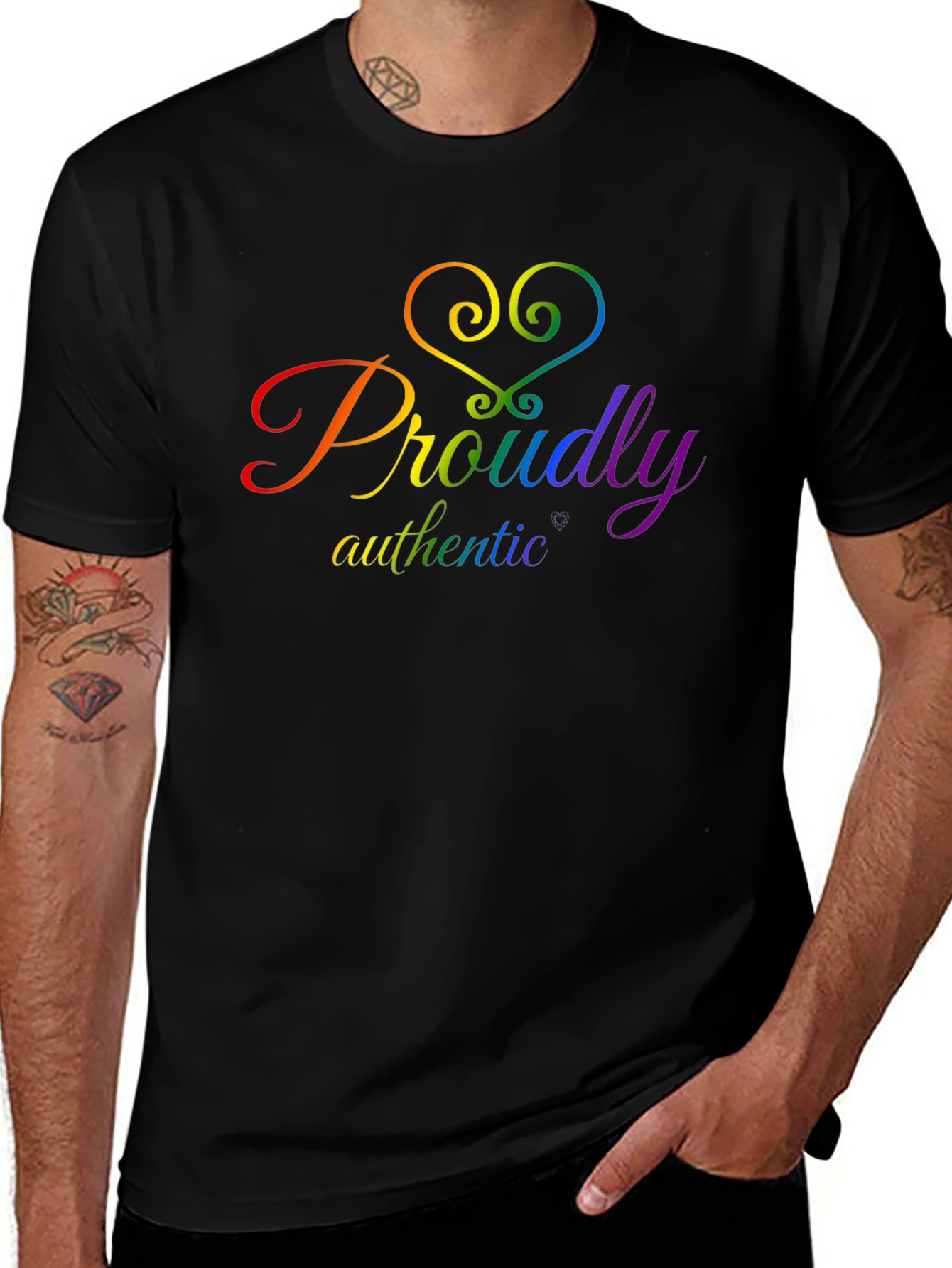 Proudly Authentic LGBTQ+ Pride T-Shirt