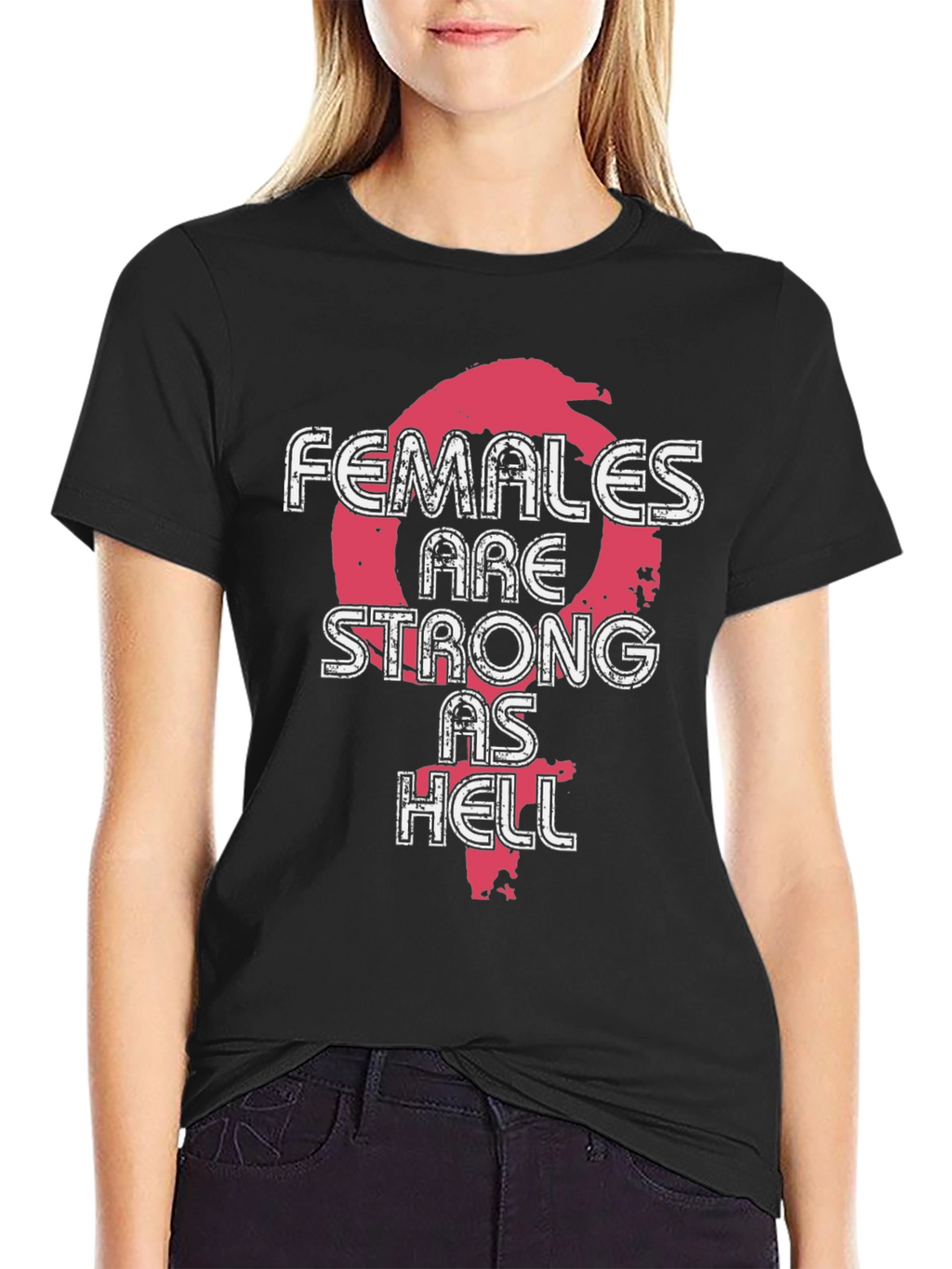 Females Are Strong As Hell Graphic Tee - Black