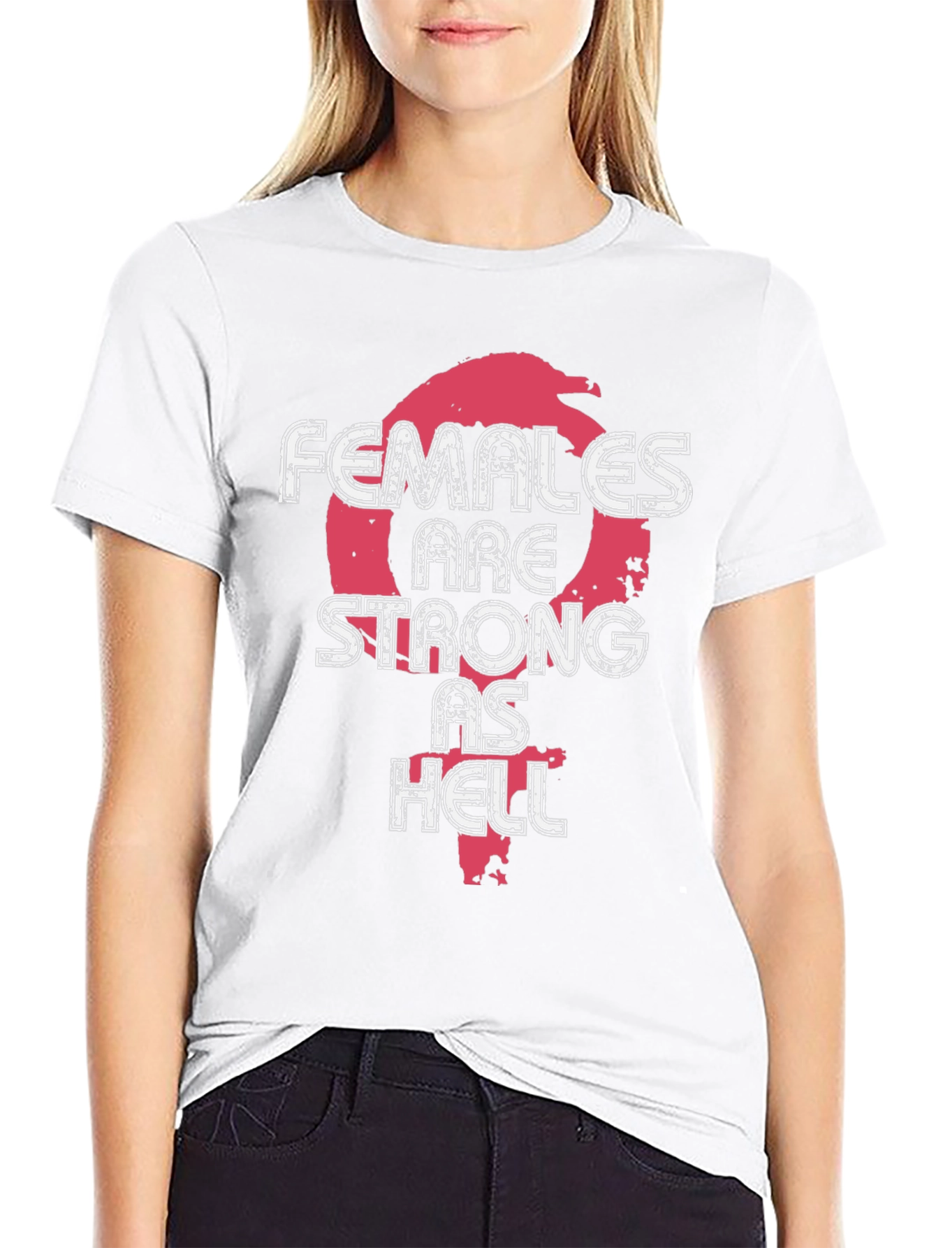 Females Are Strong As Hell Graphic Tee - Black
