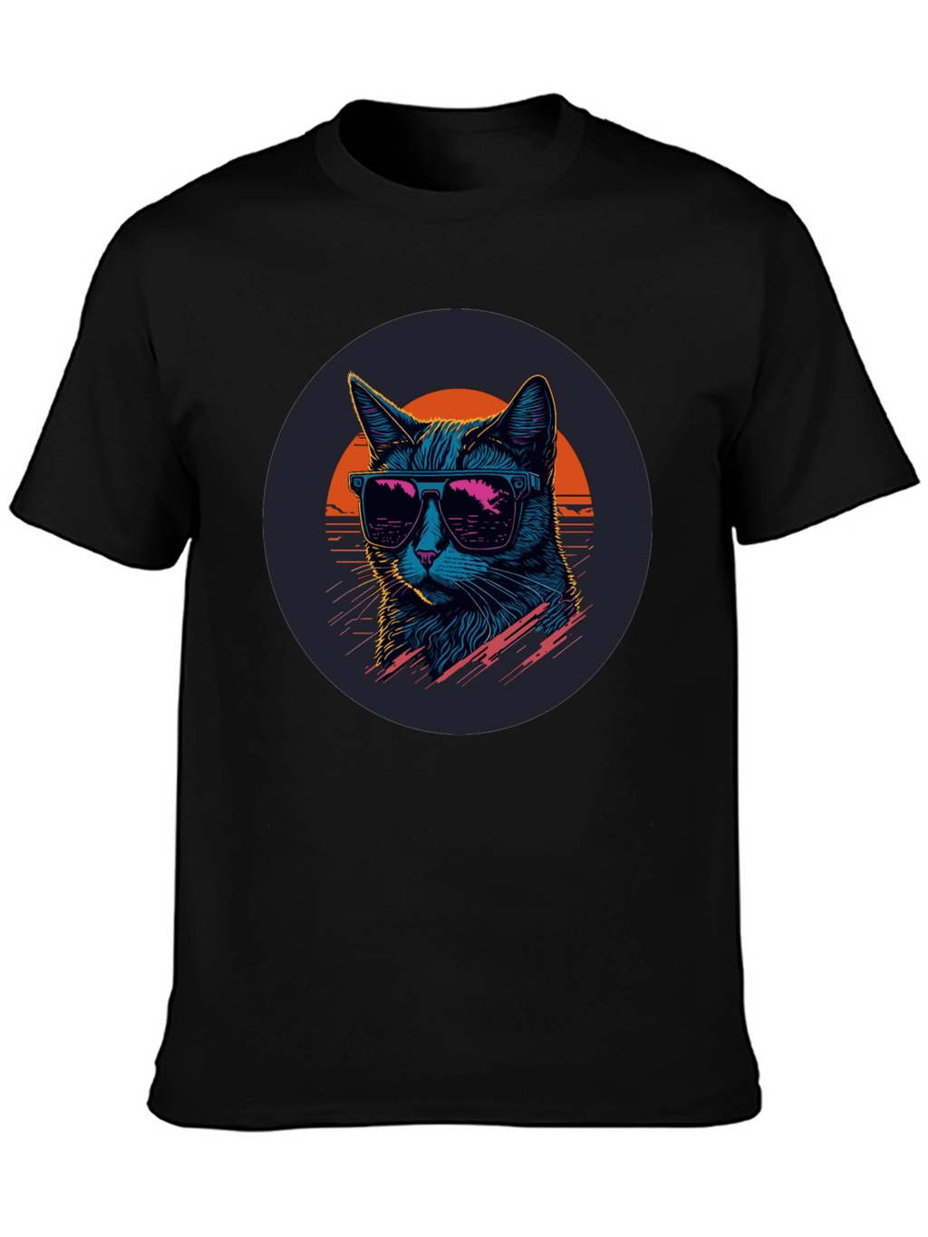 Retro Cat T-Shirt - Cool Cat with Sunglasses