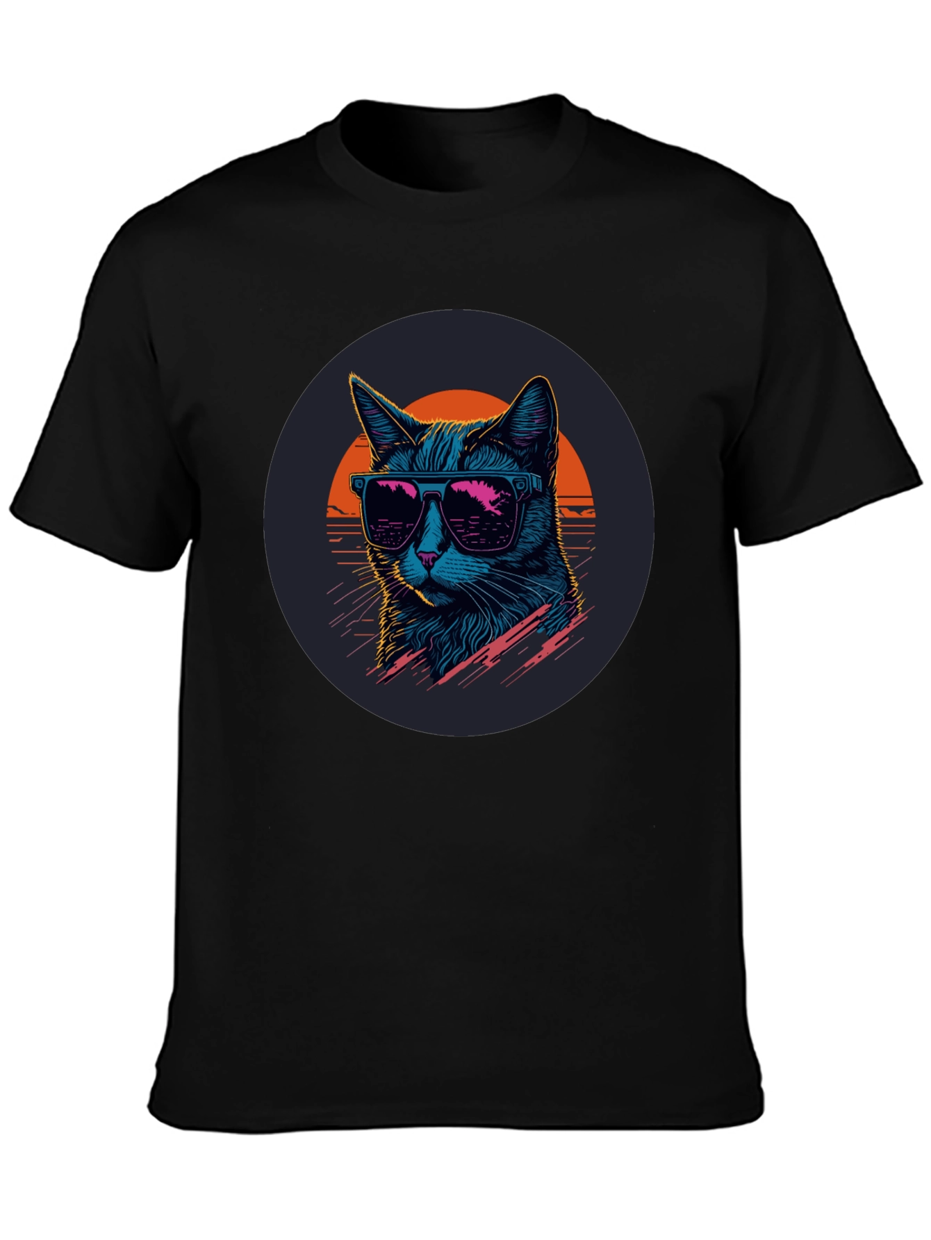 Retro Cat T-Shirt - Cool Cat with Sunglasses