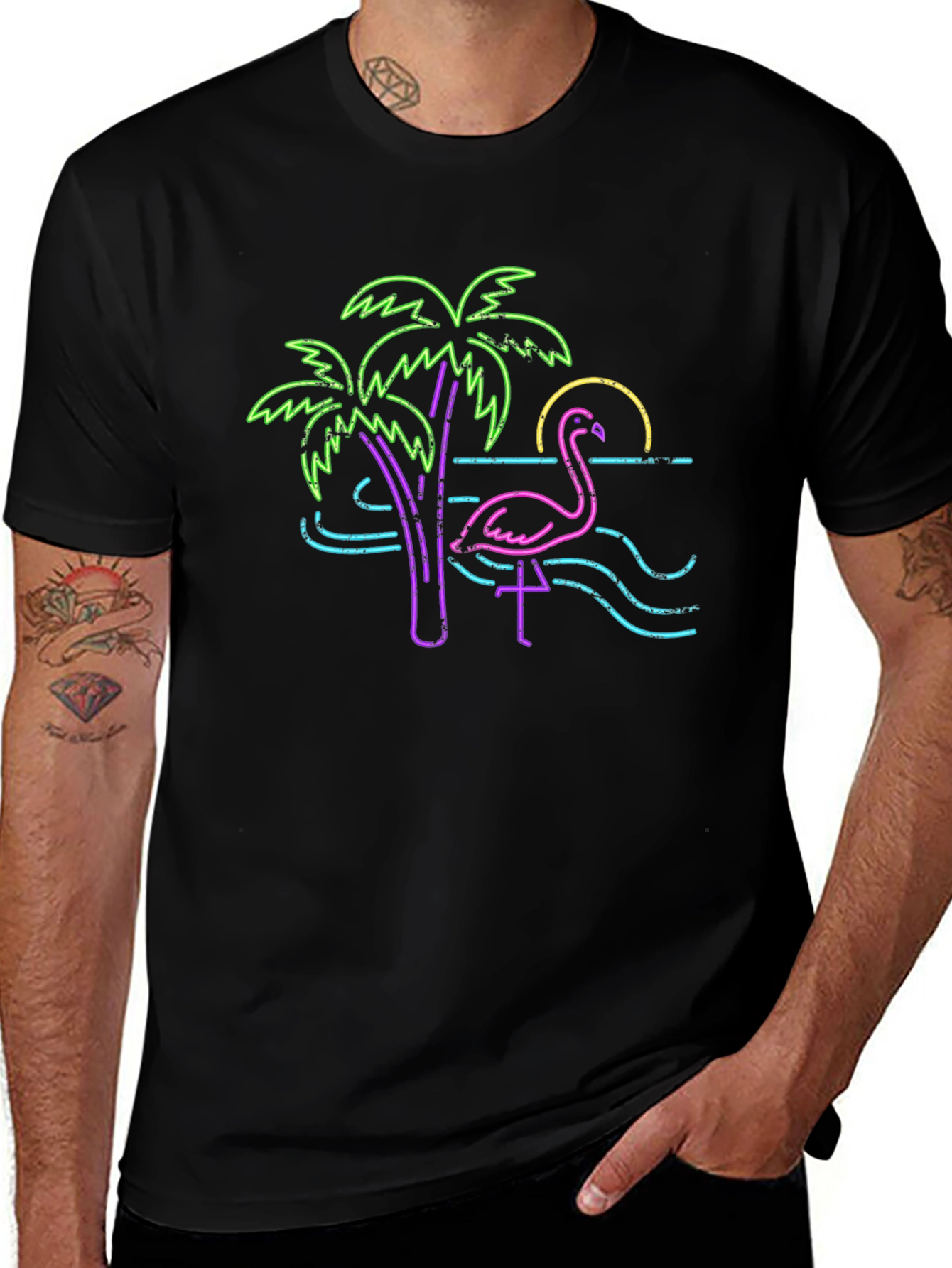 Neon Flamingo Graphic Tee
