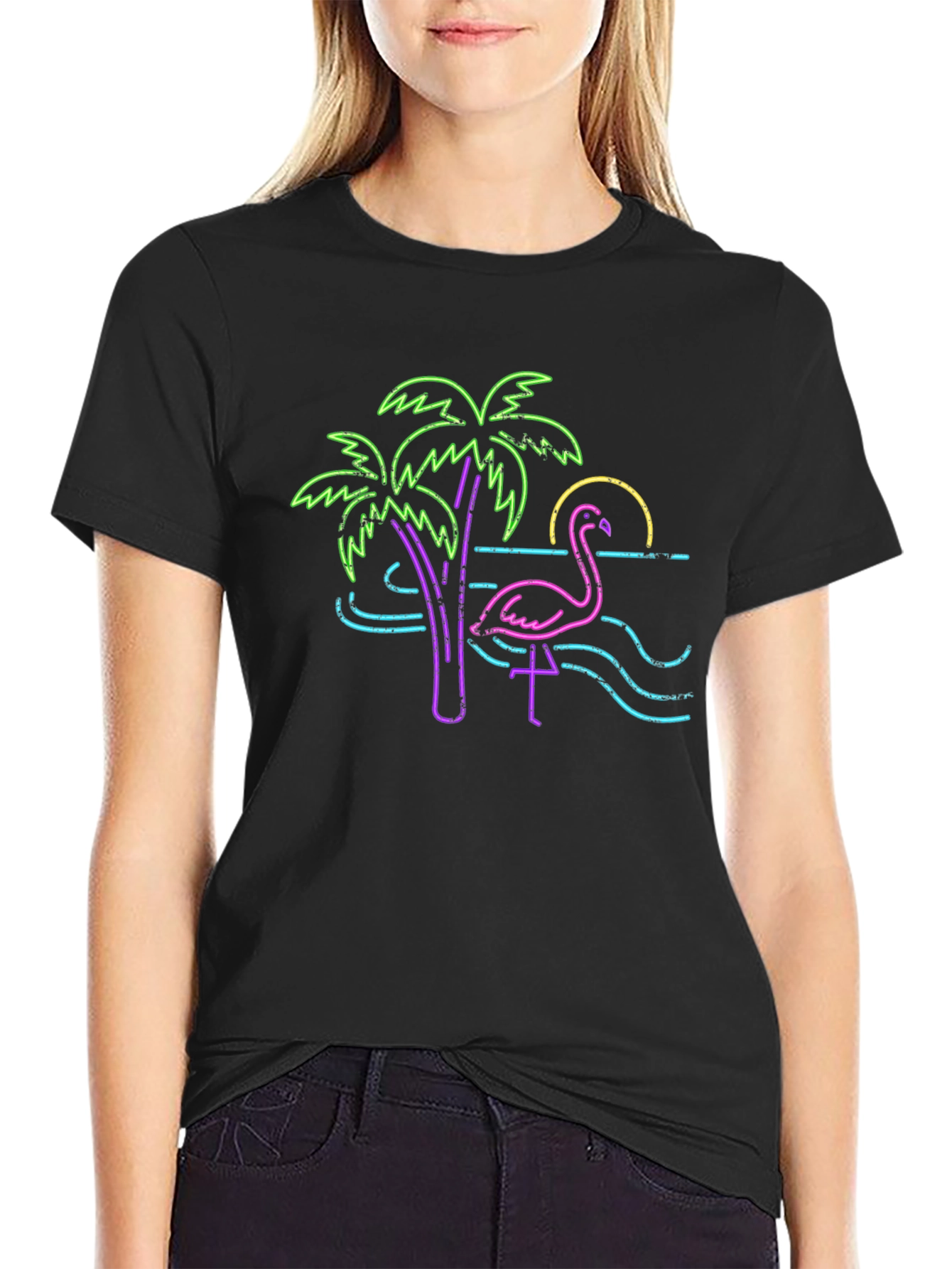 Neon Flamingo Graphic Tee