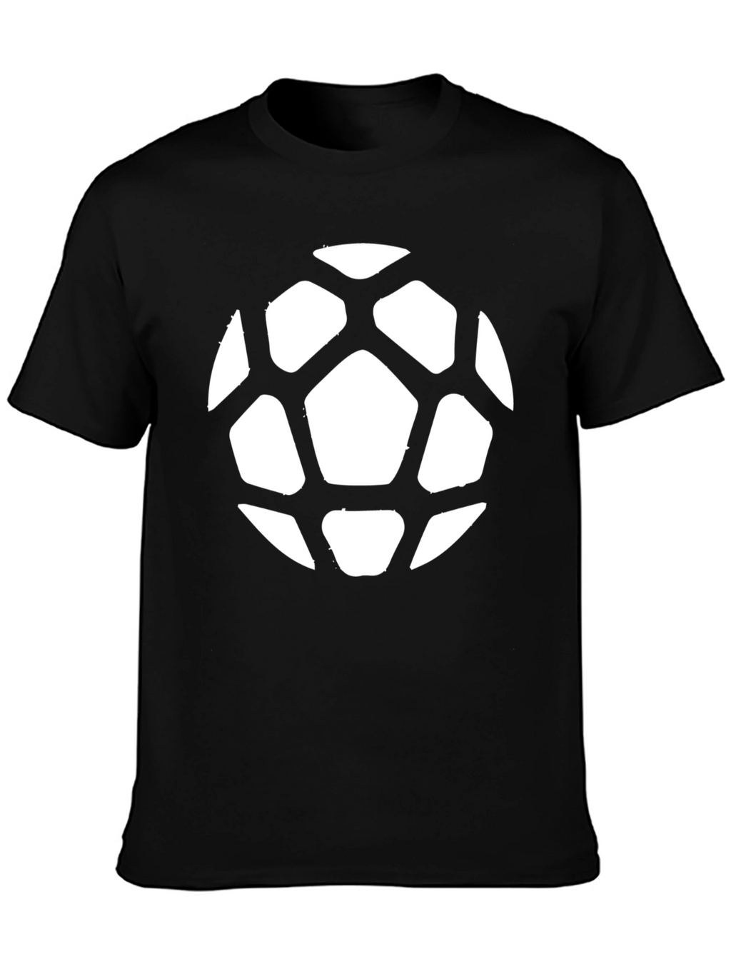 Soccer Ball Graphic Tee - Black Cotton Casual Shirt