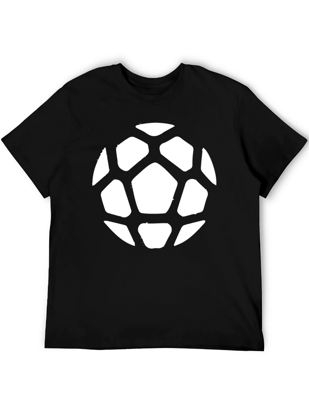 Soccer Ball Graphic Tee - Black Cotton Casual Shirt