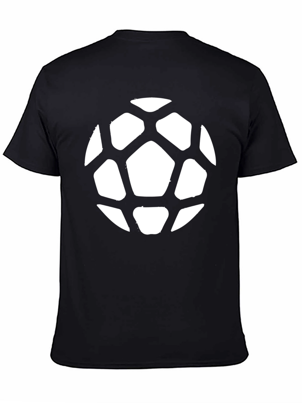 Soccer Ball Graphic Tee - Black Cotton Casual Shirt