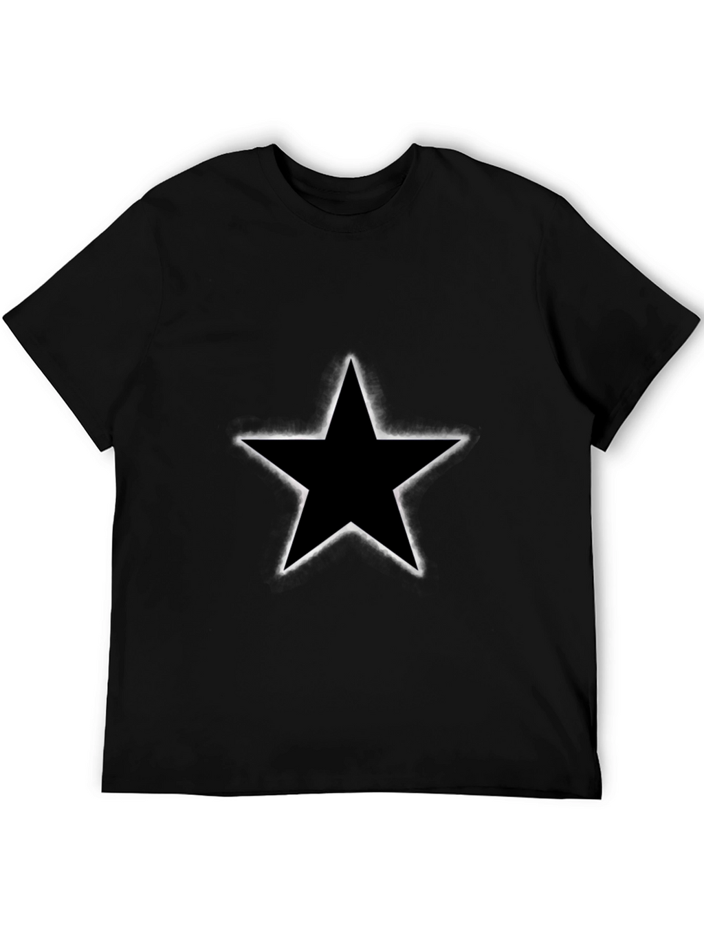 Mens Black Star Graphic T-Shirt - Casual Style