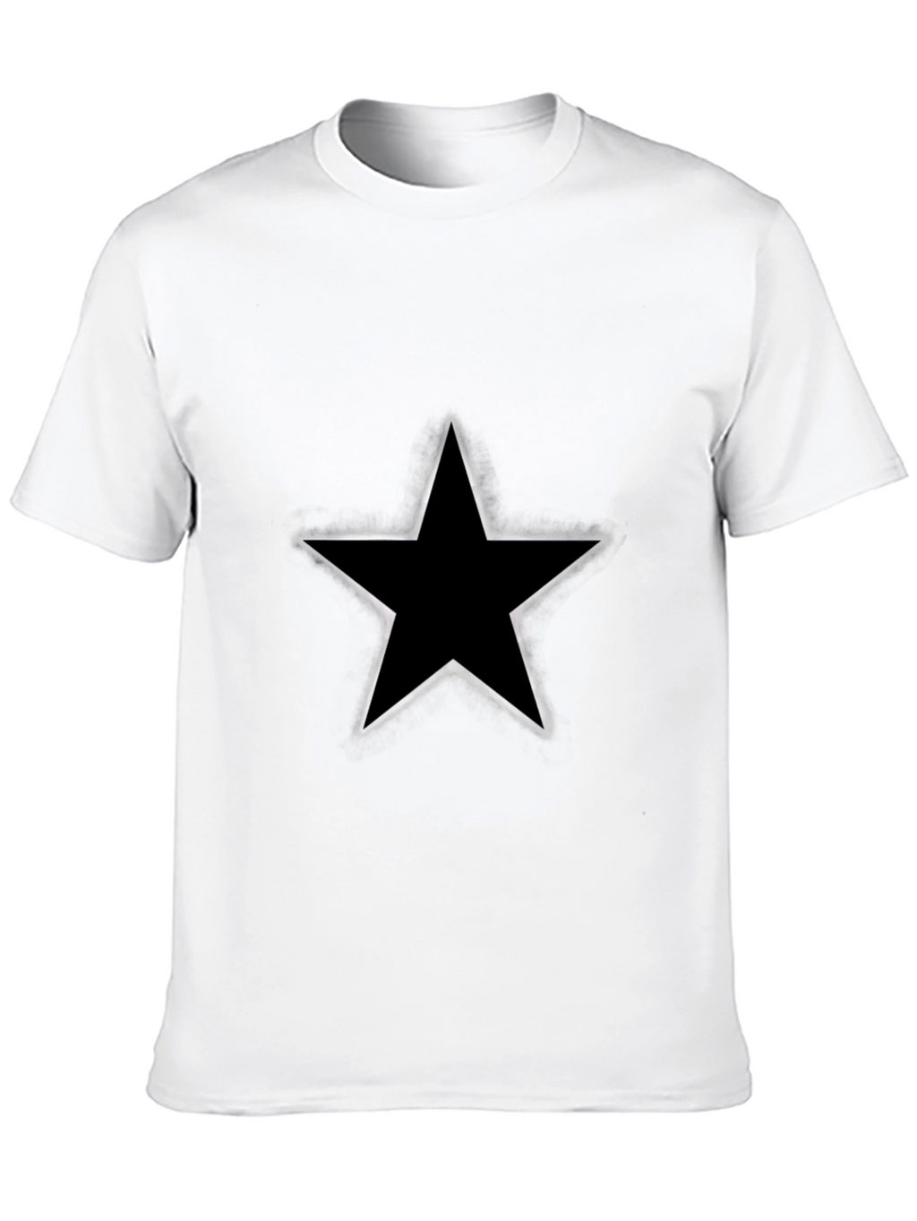 Mens Black Star Graphic T-Shirt - Casual Style