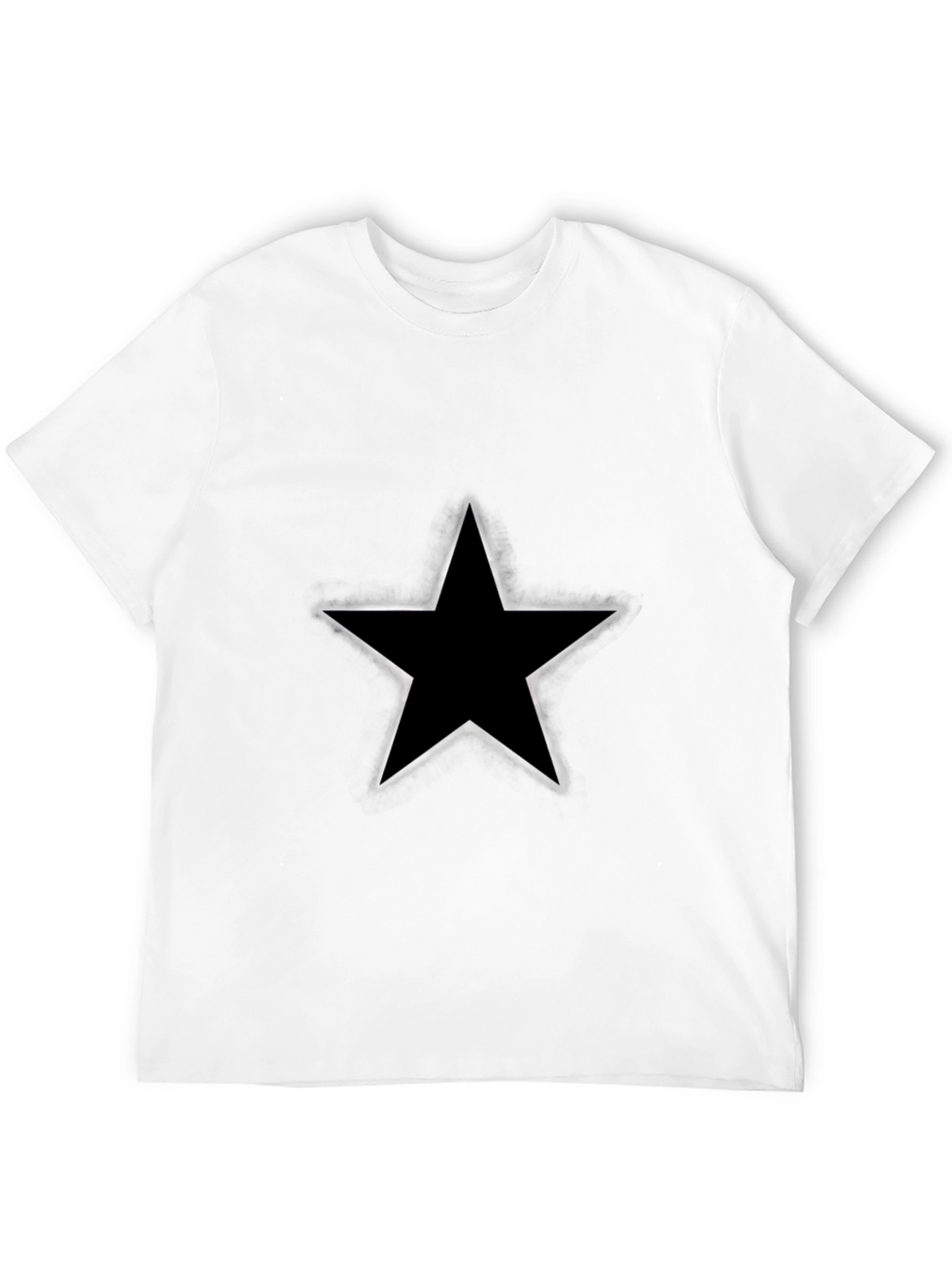Mens Black Star Graphic T-Shirt - Casual Style