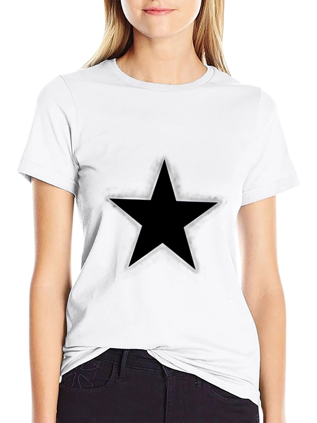 Mens Black Star Graphic T-Shirt - Casual Style
