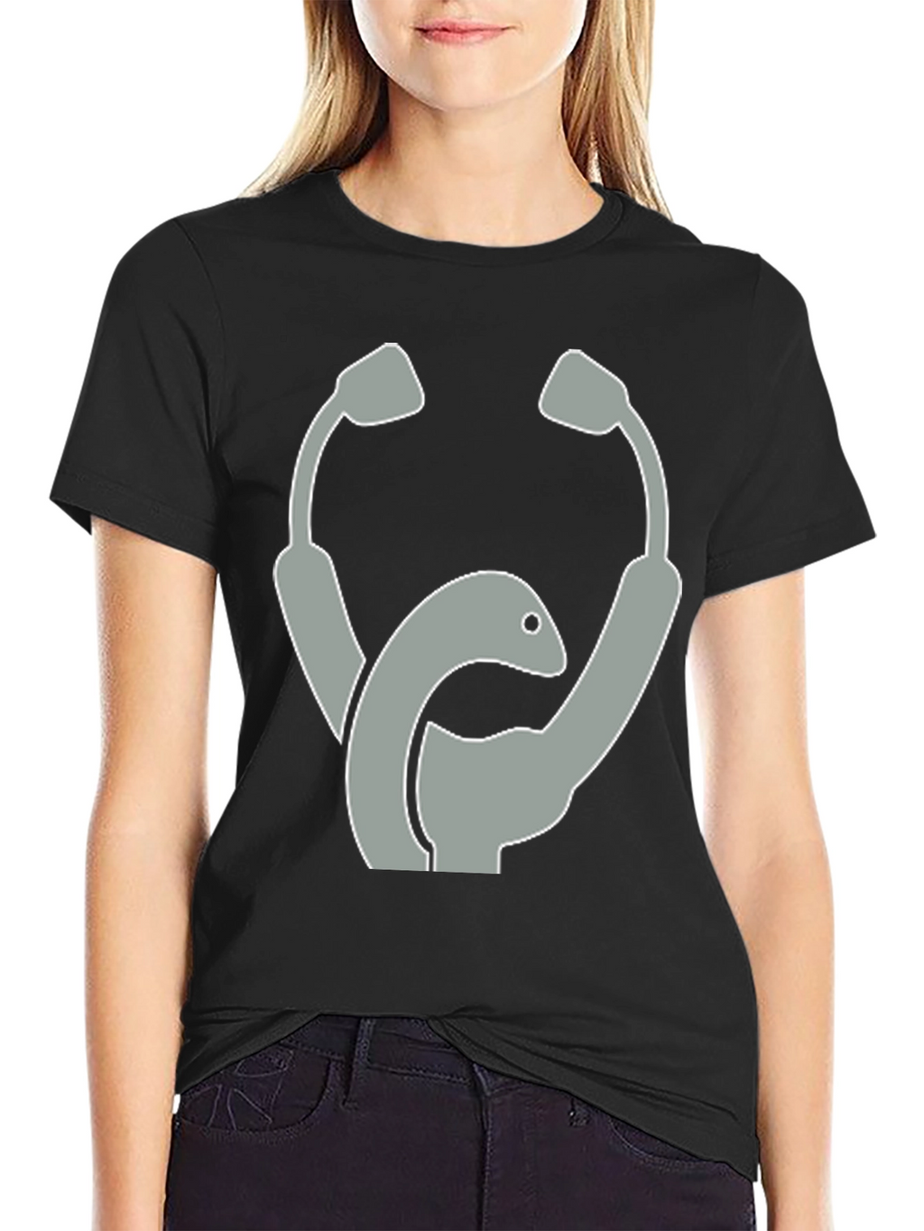Stethoscope Loch Ness Monster Graphic T-Shirt