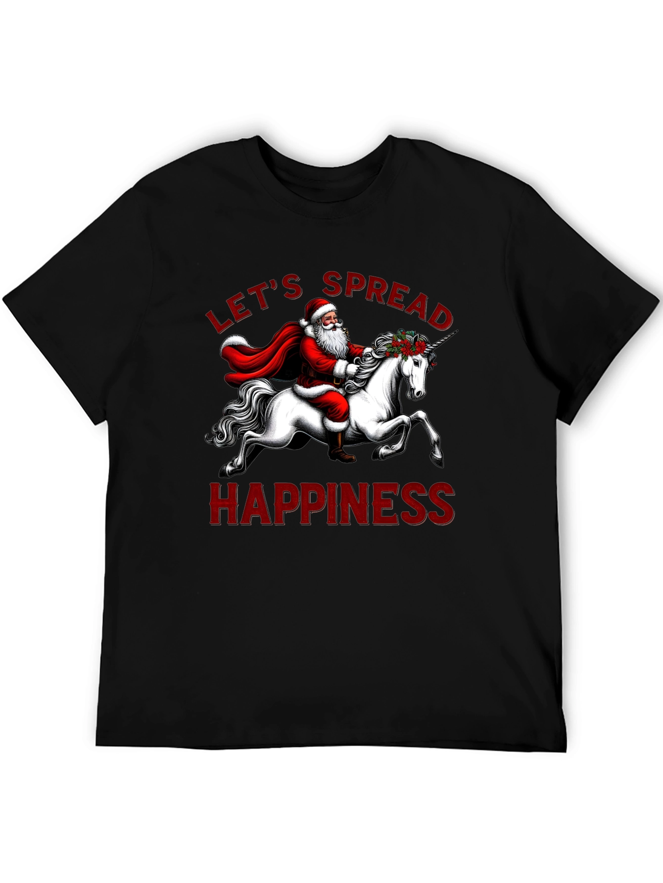 Santa Riding Unicorn T-Shirt - Spread Happiness This Holiday!