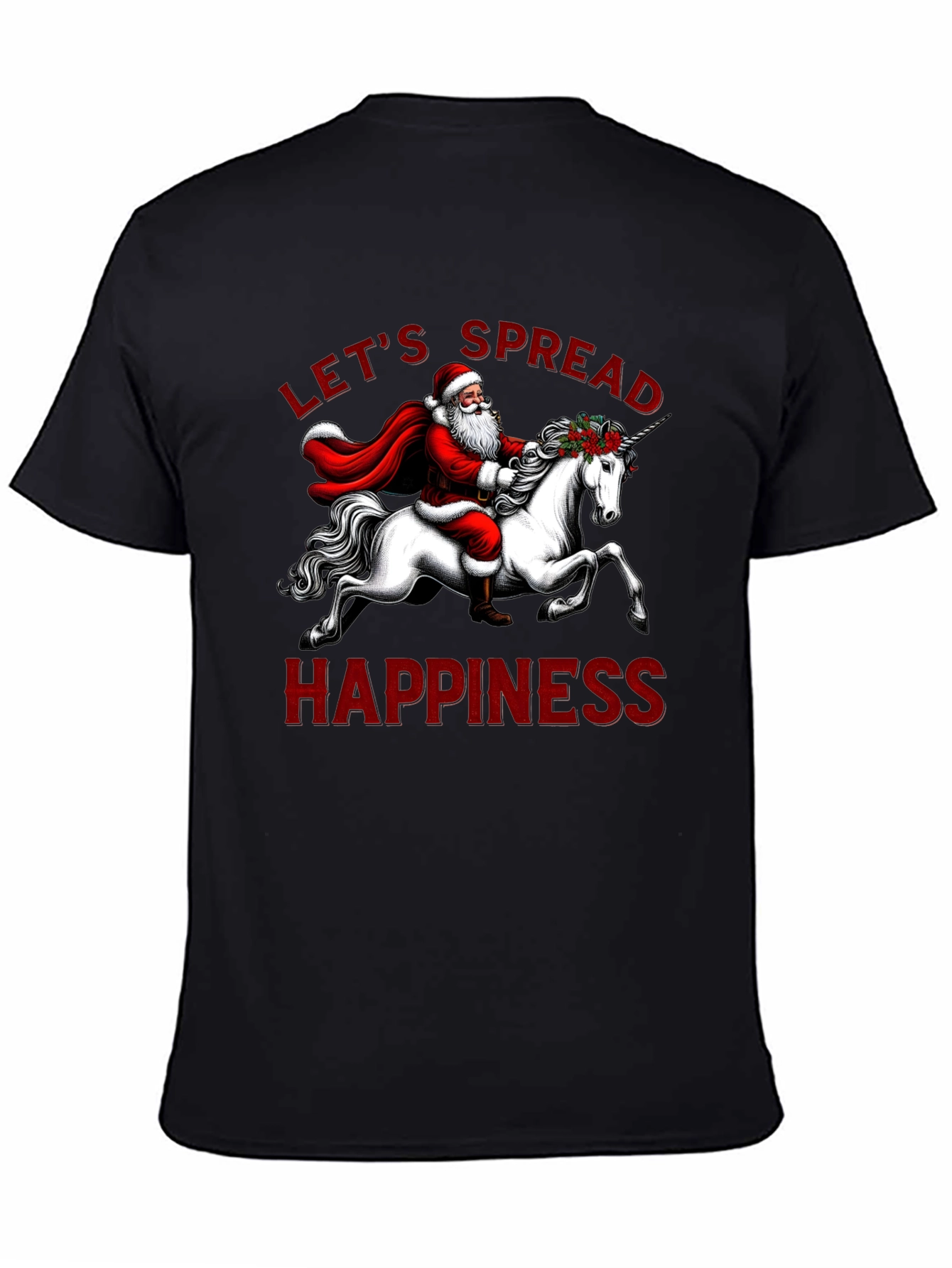 Santa Riding Unicorn T-Shirt - Spread Happiness This Holiday!