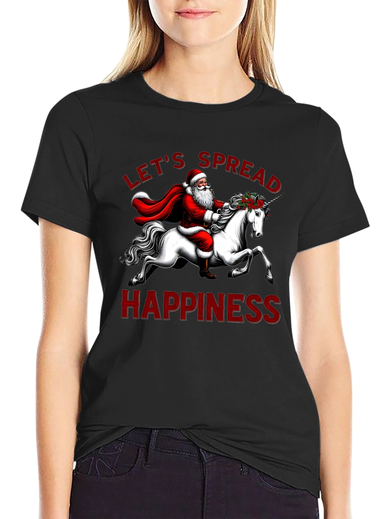 Santa Riding Unicorn T-Shirt - Spread Happiness This Holiday!