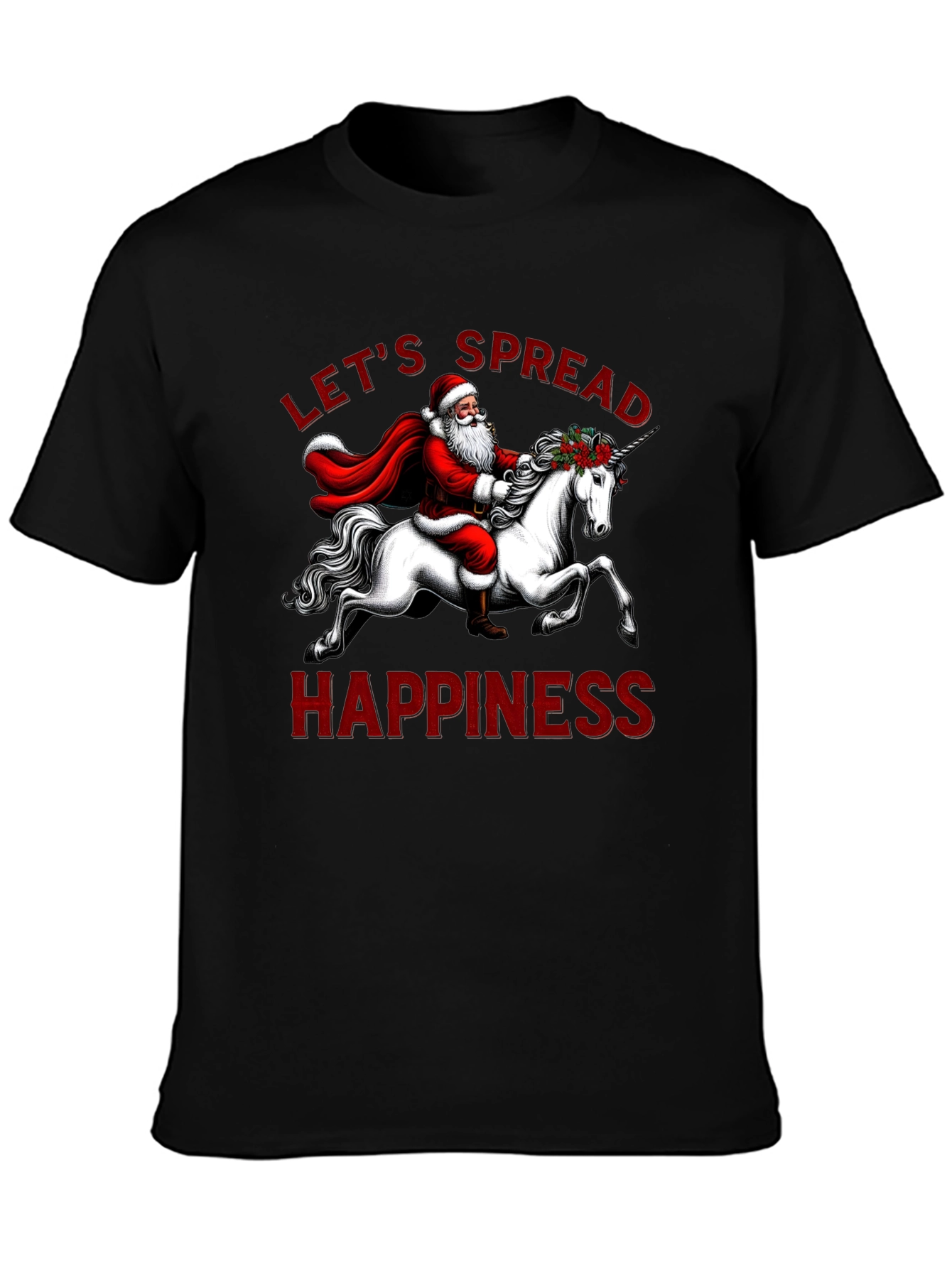 Santa Riding Unicorn T-Shirt - Spread Happiness This Holiday!