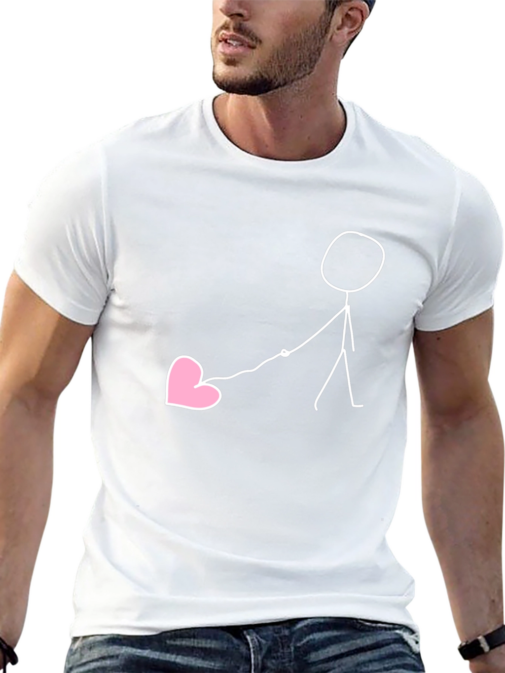 Stick Figure Heart Lead Graphic Tee