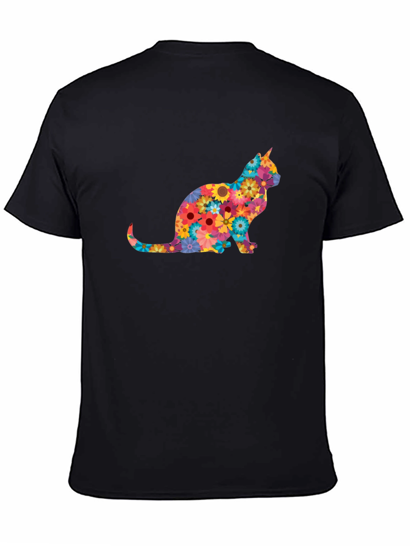 Floral Cat Graphic Tee - Stylish & Unique Design
