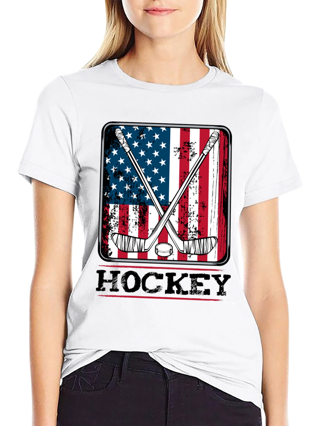 American Flag Hockey T-Shirt