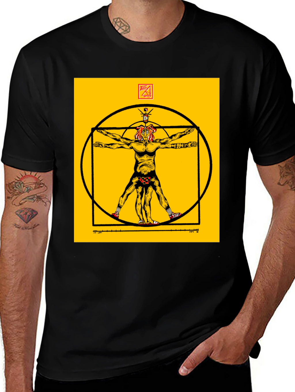 Vitruvian Man Black T-Shirt