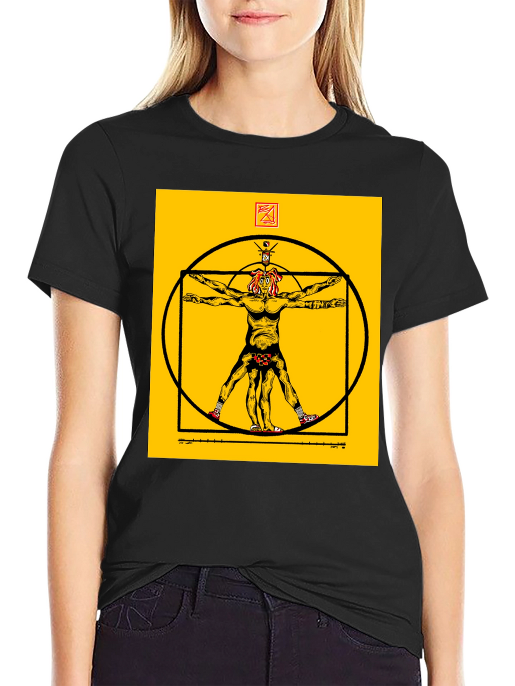 Vitruvian Man Black T-Shirt