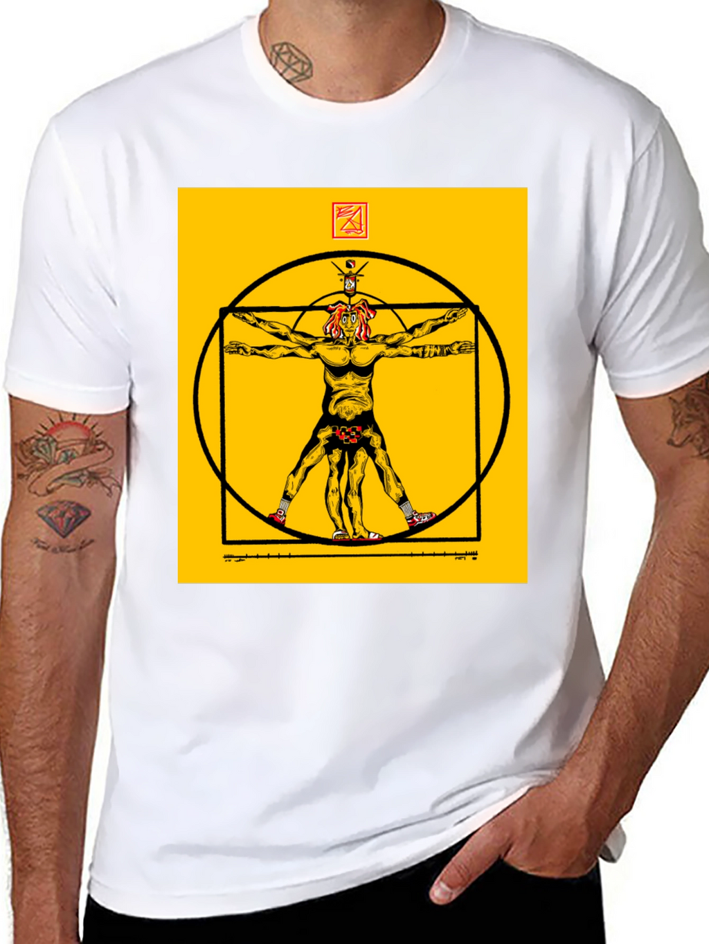 Vitruvian Man Black T-Shirt