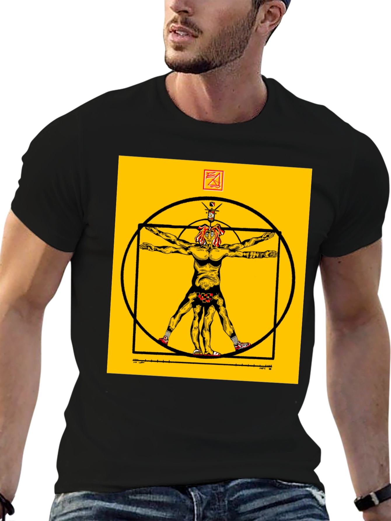 Vitruvian Man Black T-Shirt