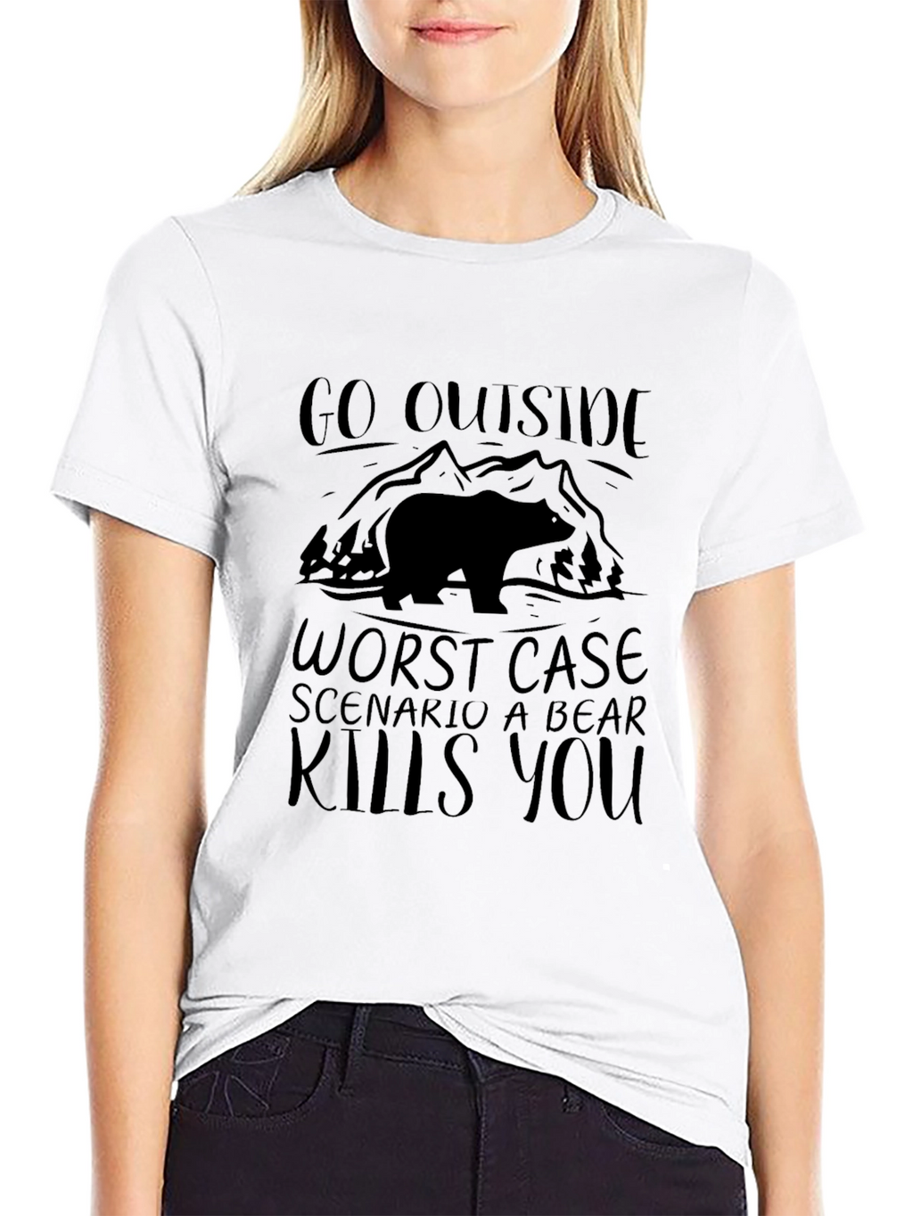 Go Outside Bear Kills You T-Shirt Funny Camping Shirt