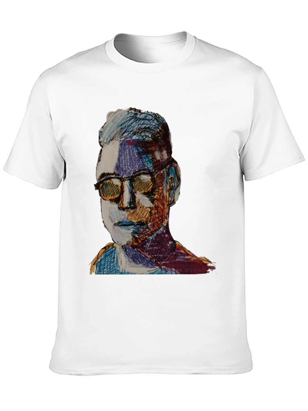 Artistic Portrait Graphic Tee - Black