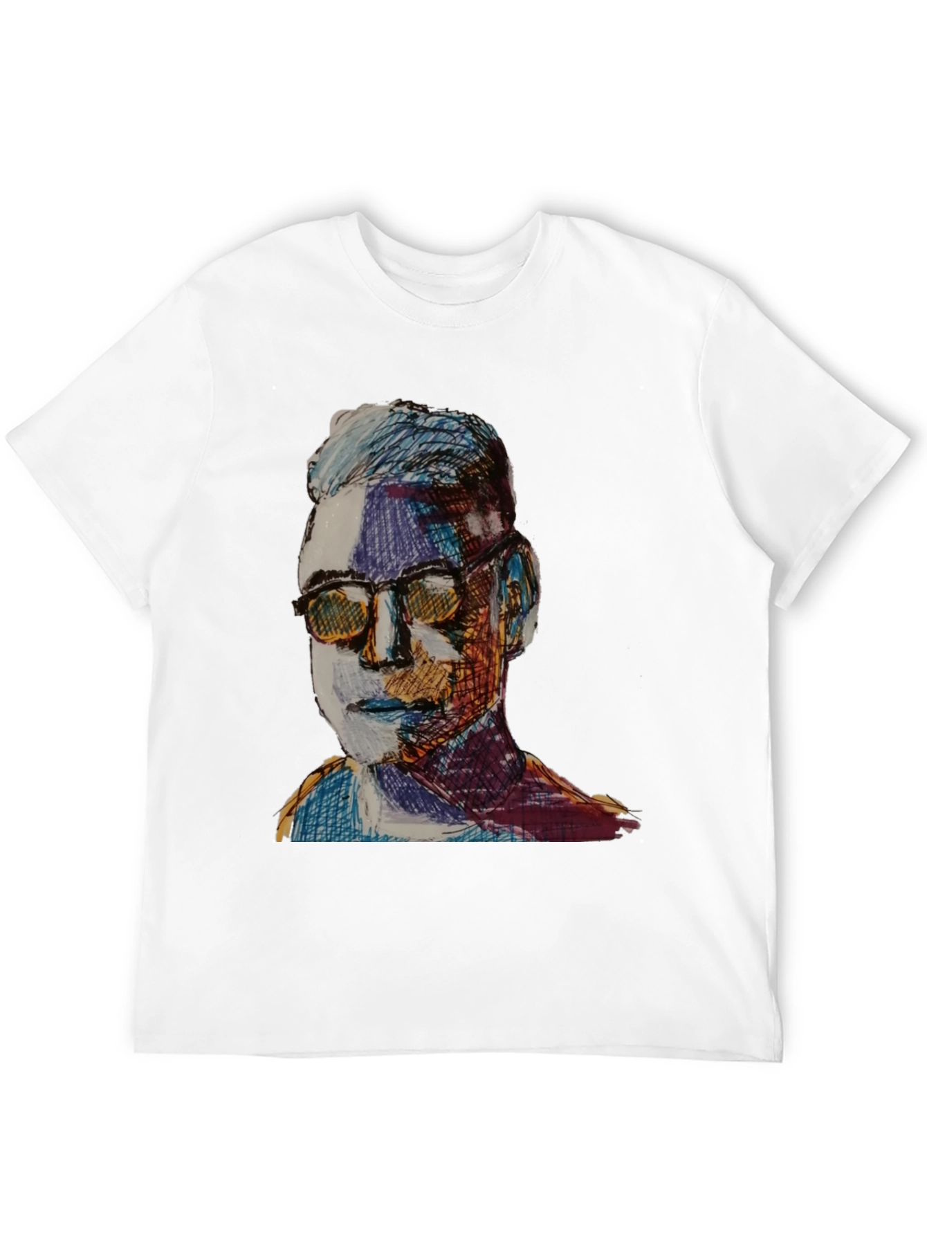 Artistic Portrait Graphic Tee - Black