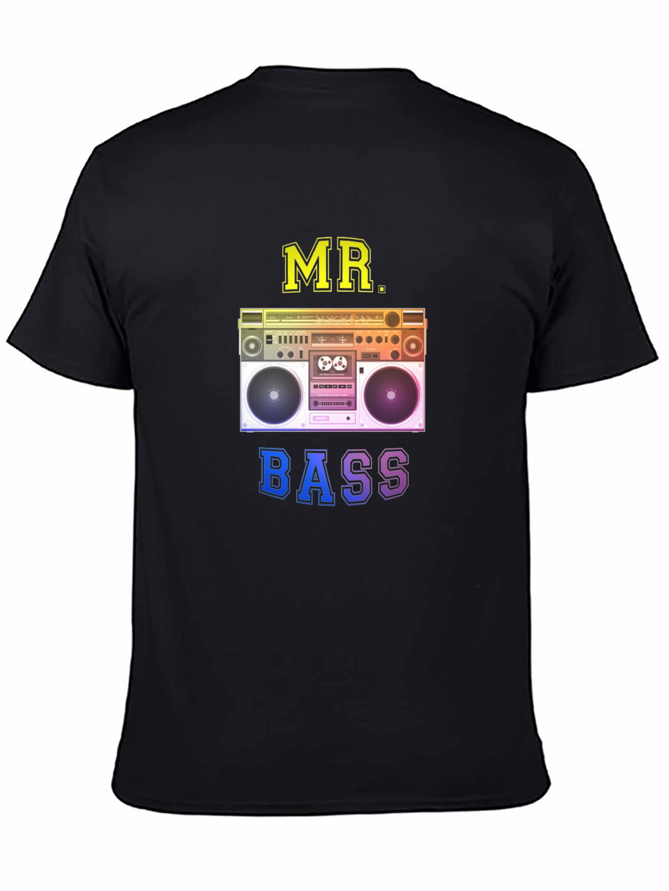 MR. BASS Boombox Graphic Black T-Shirt