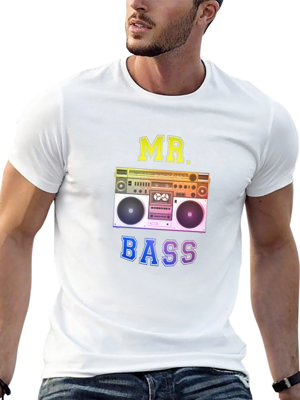 MR. BASS Boombox Graphic Black T-Shirt