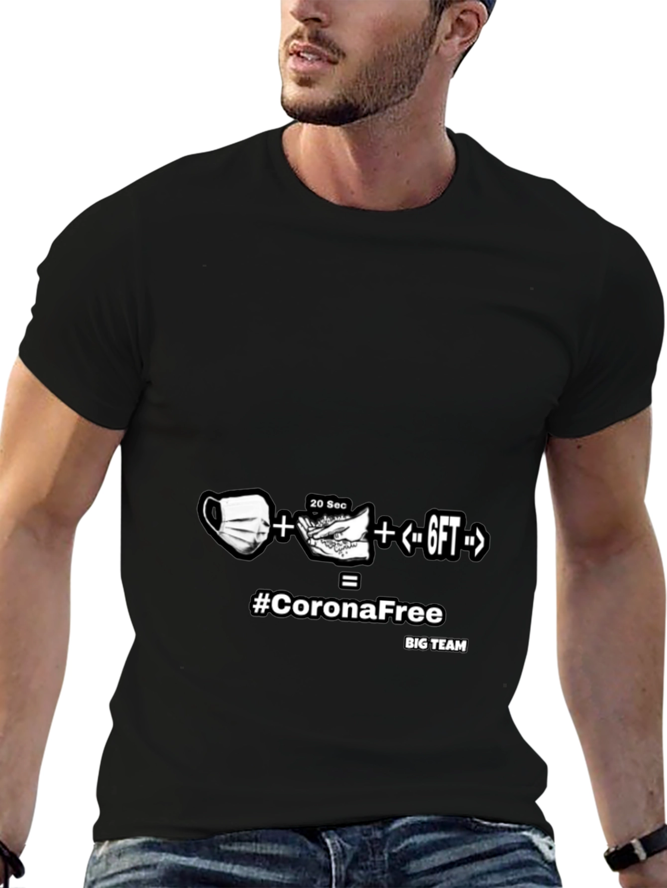 Corona Free Black T-Shirt