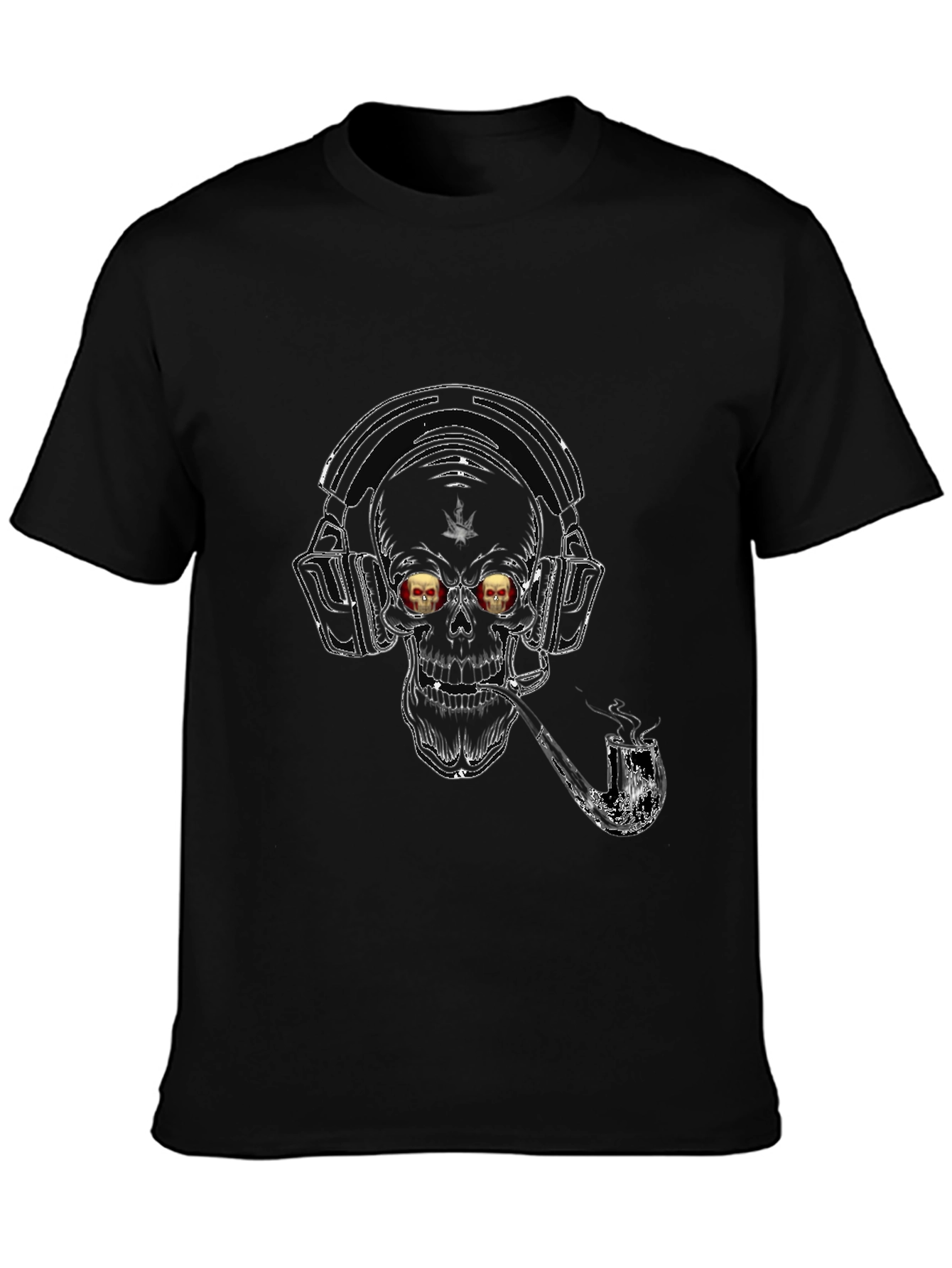 Skull with Headphones Graphic T-Shirt