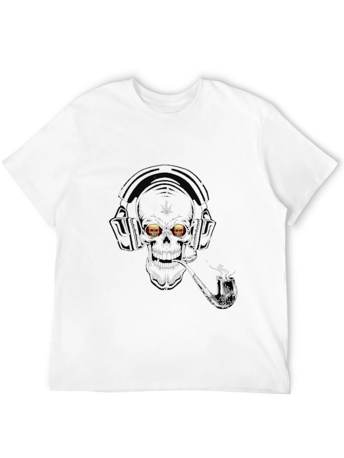 Skull with Headphones Graphic T-Shirt