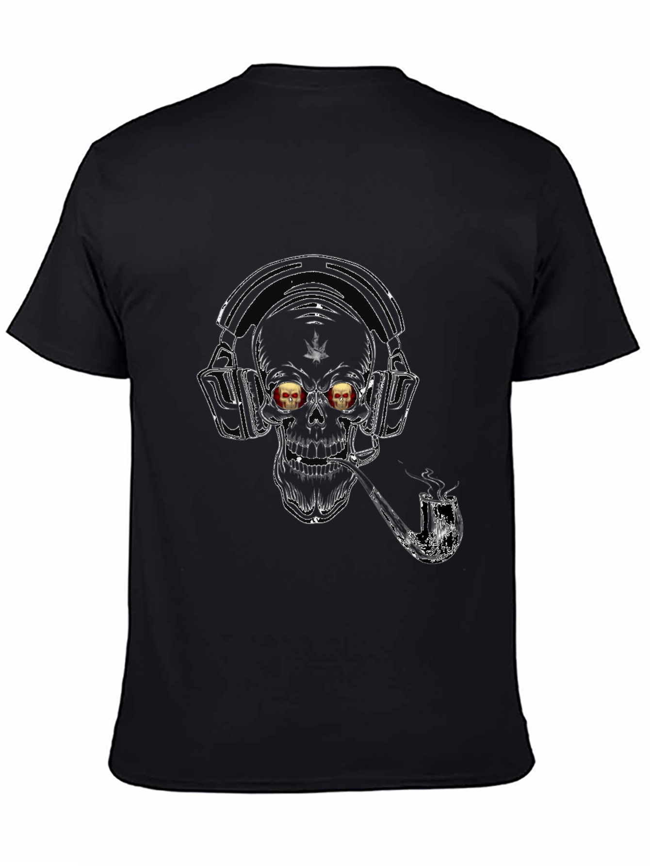 Skull with Headphones Graphic T-Shirt