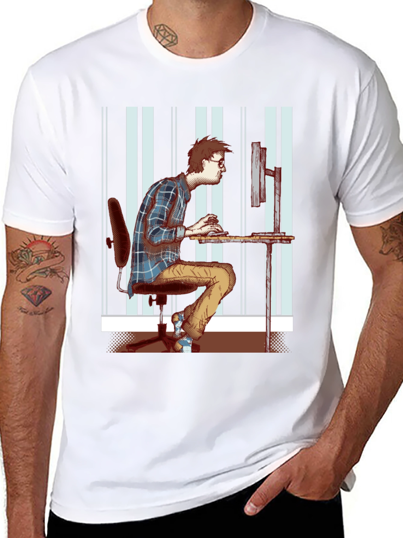 Black T-Shirt with Funny Programmer Graphic