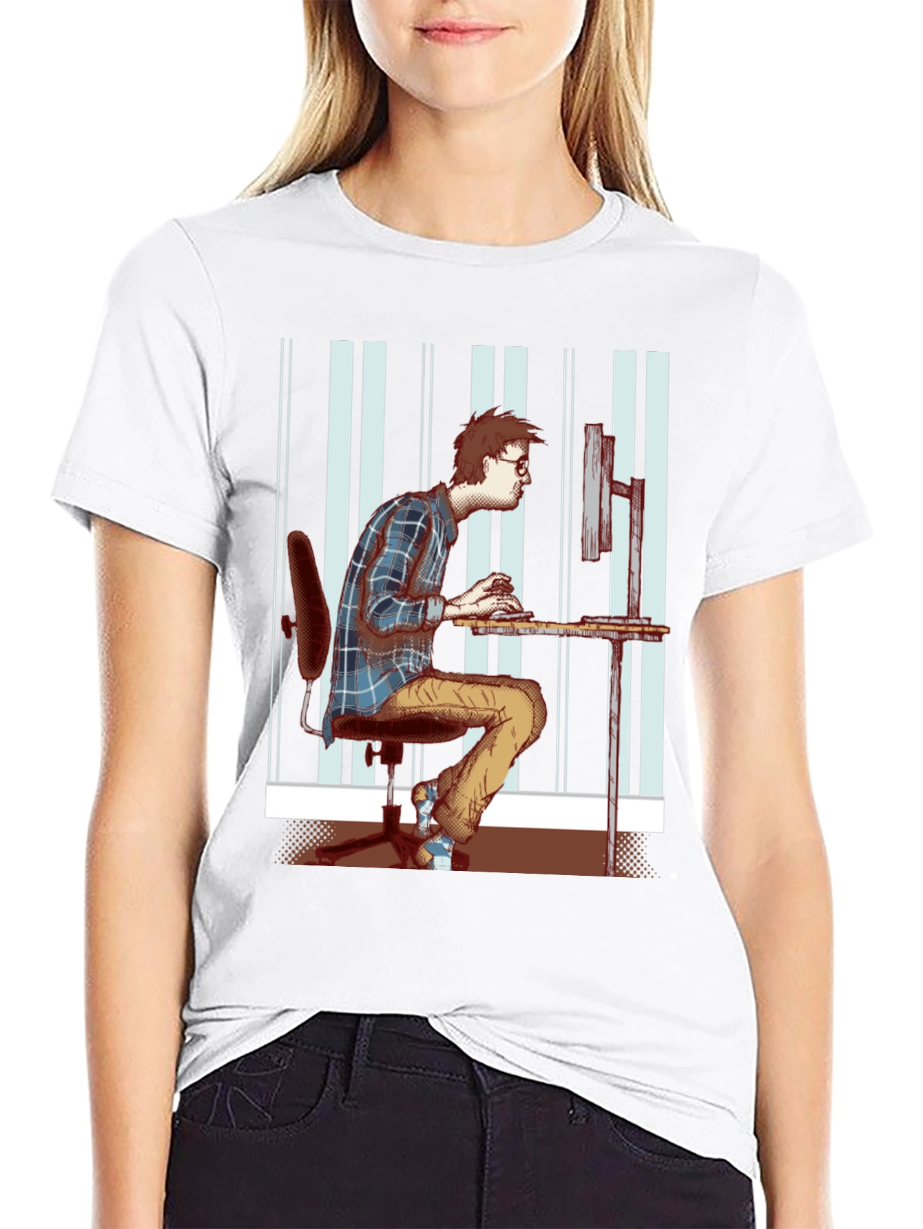 Black T-Shirt with Funny Programmer Graphic