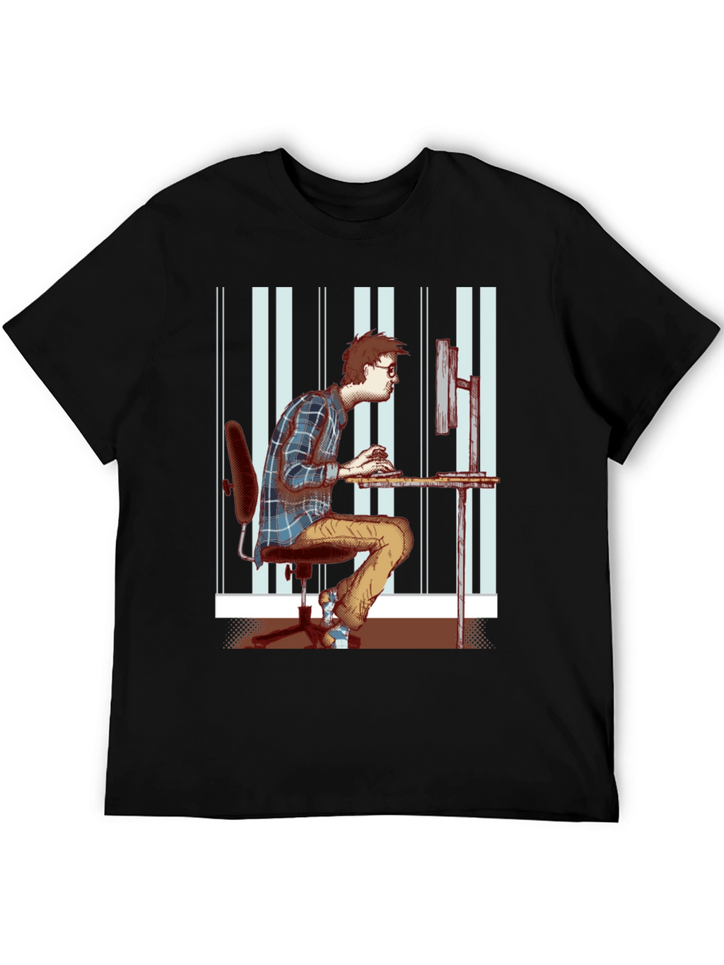 Black T-Shirt with Funny Programmer Graphic