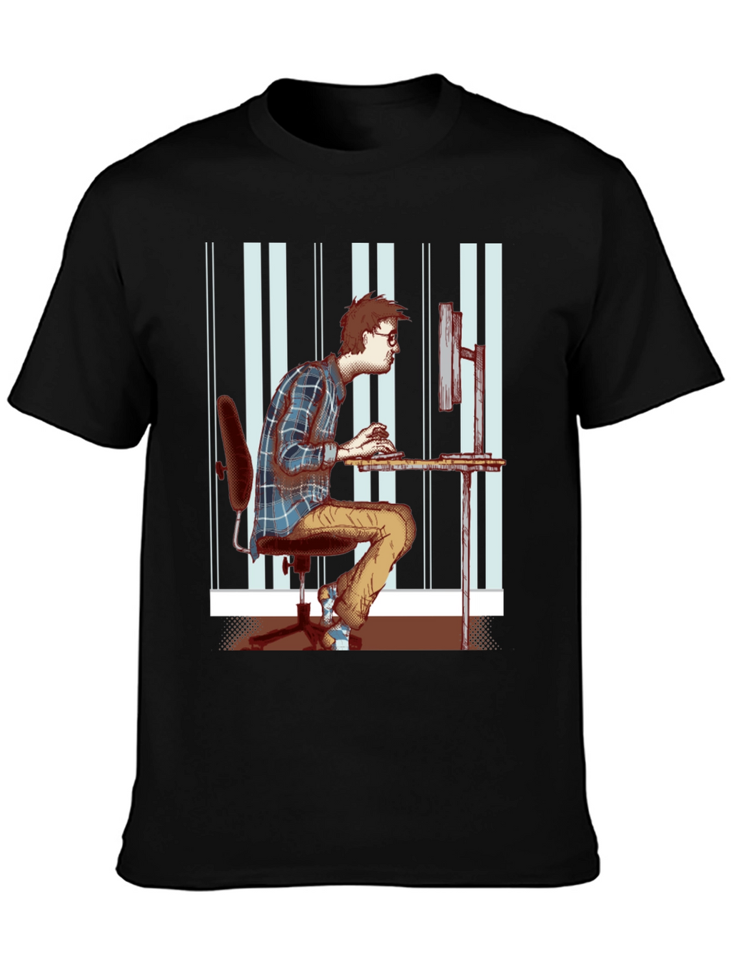 Black T-Shirt with Funny Programmer Graphic