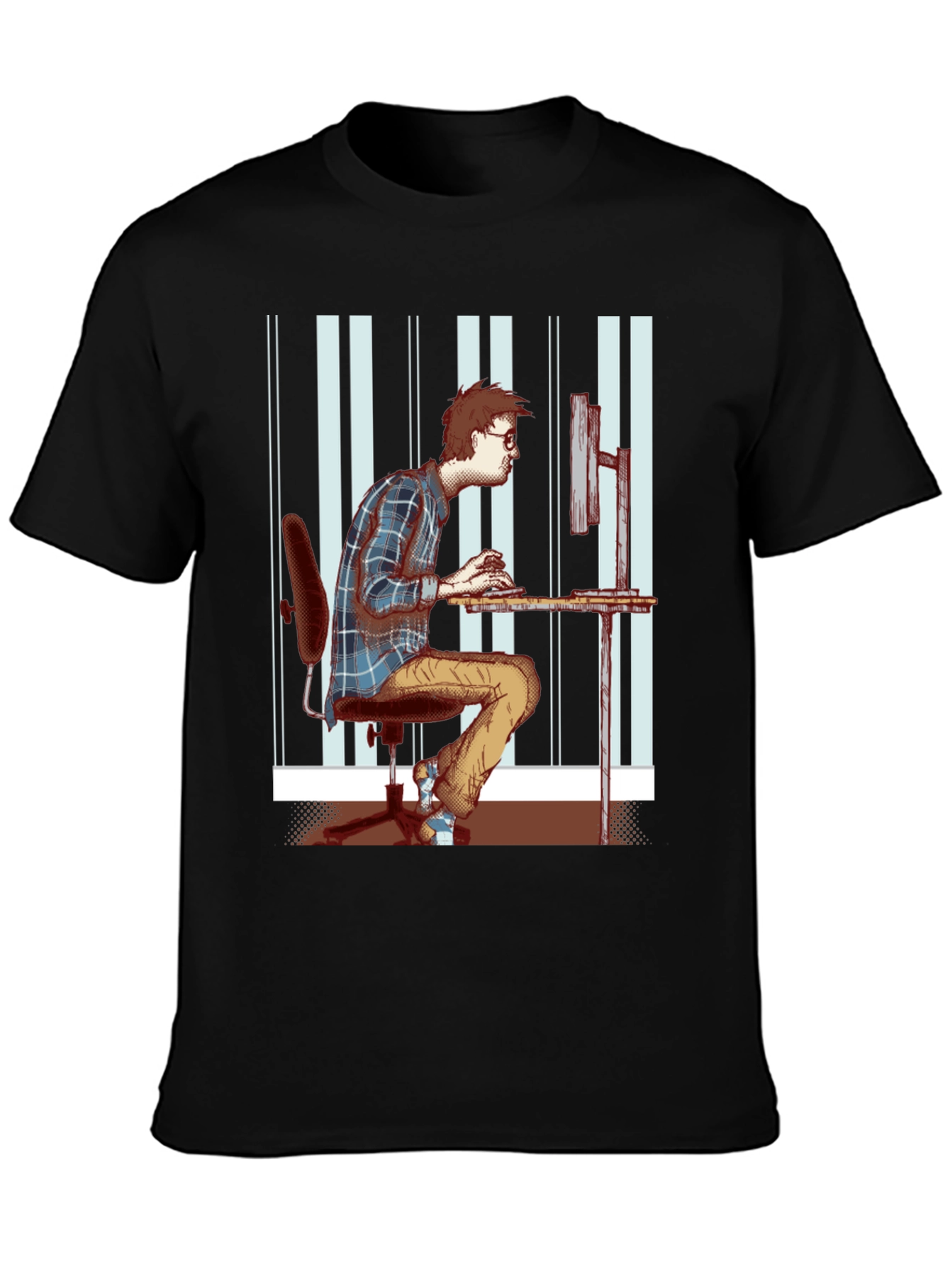 Black T-Shirt with Funny Programmer Graphic