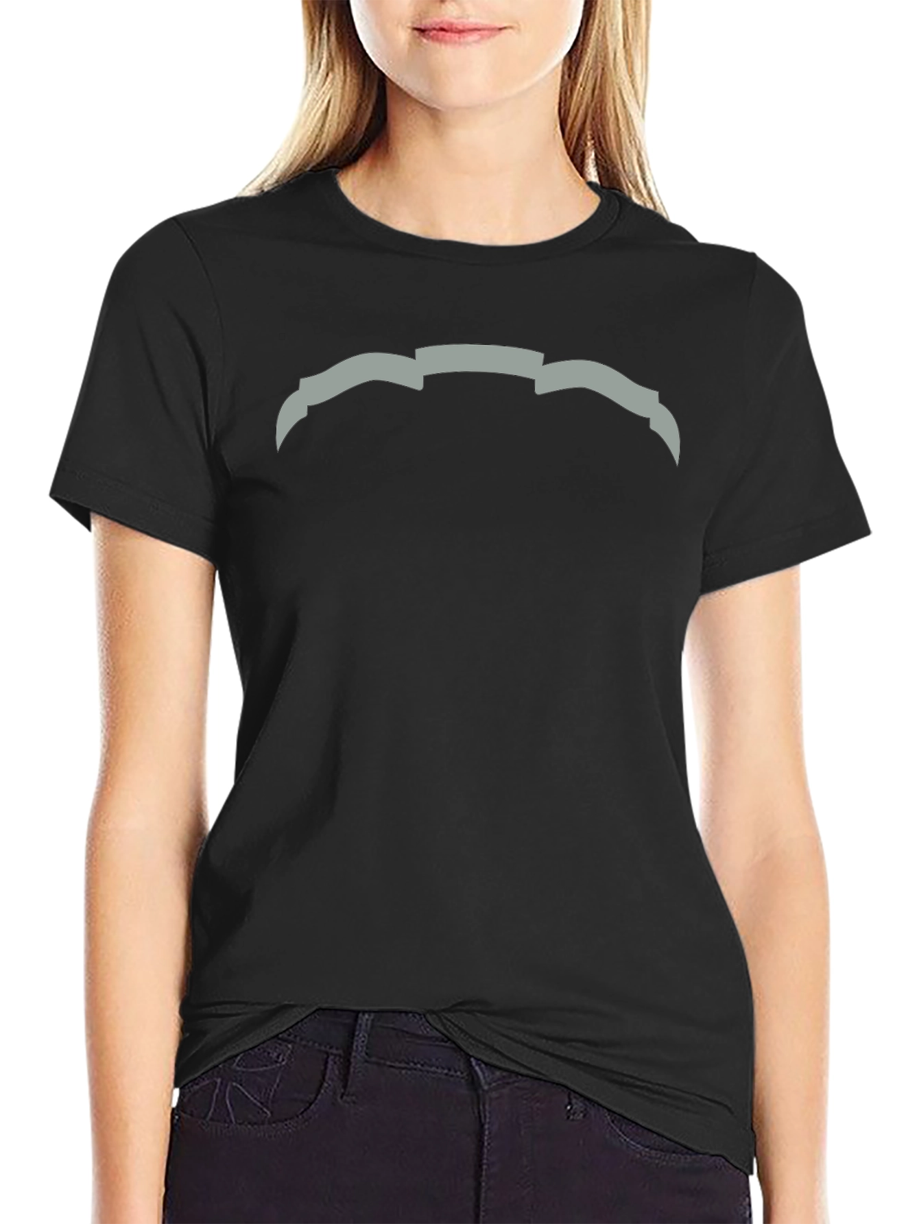 Modern Graphic Tee - Abstract Design Black Cotton Casual