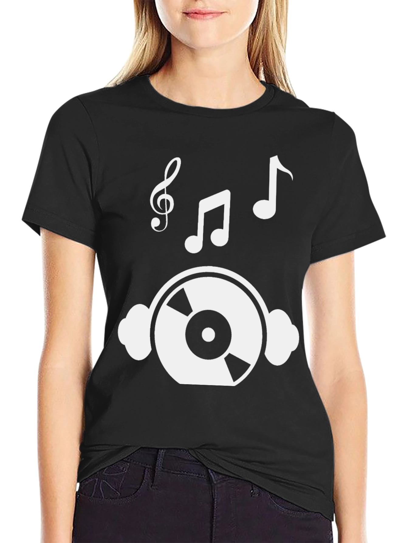 Musical T-Shirt: Headphones & Notes