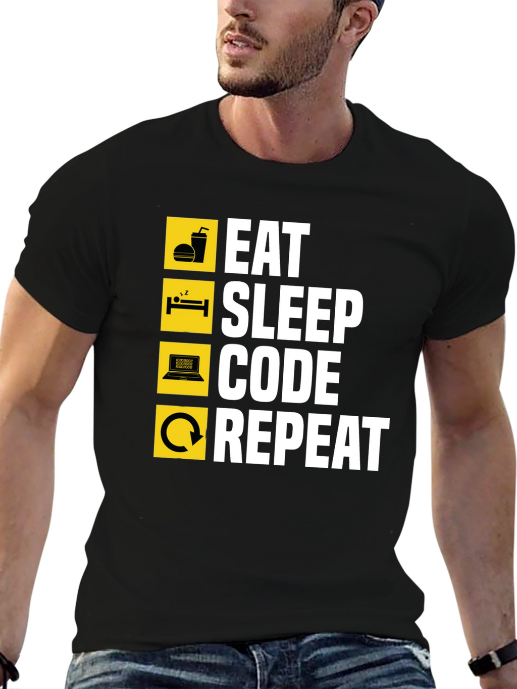 Eat Sleep Code Repeat Graphic T-Shirt