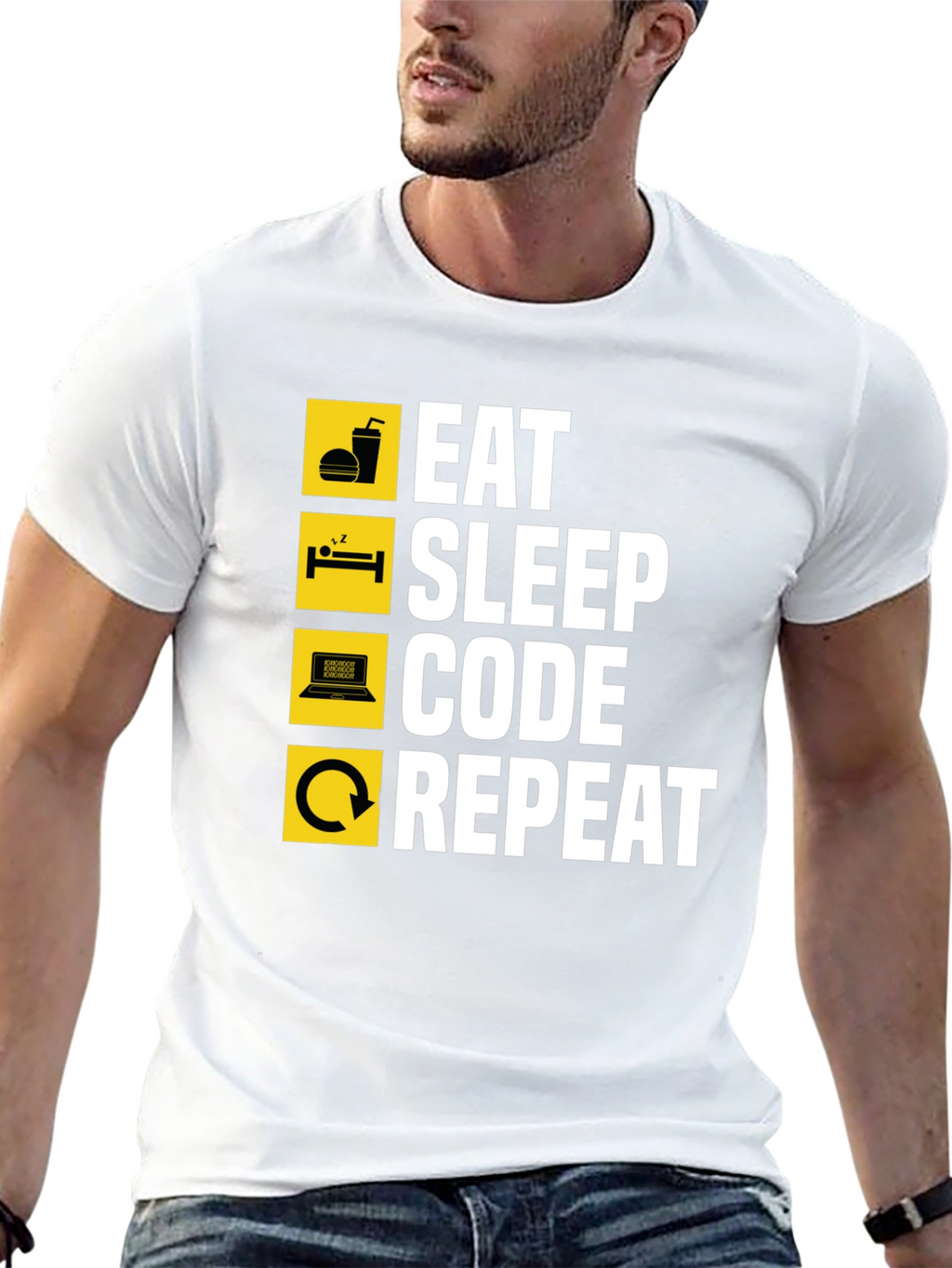 Eat Sleep Code Repeat Graphic T-Shirt