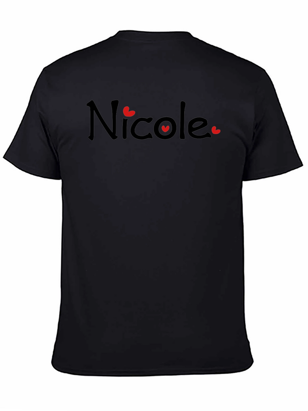 Nicole Name Heart Graphic Black T-Shirt