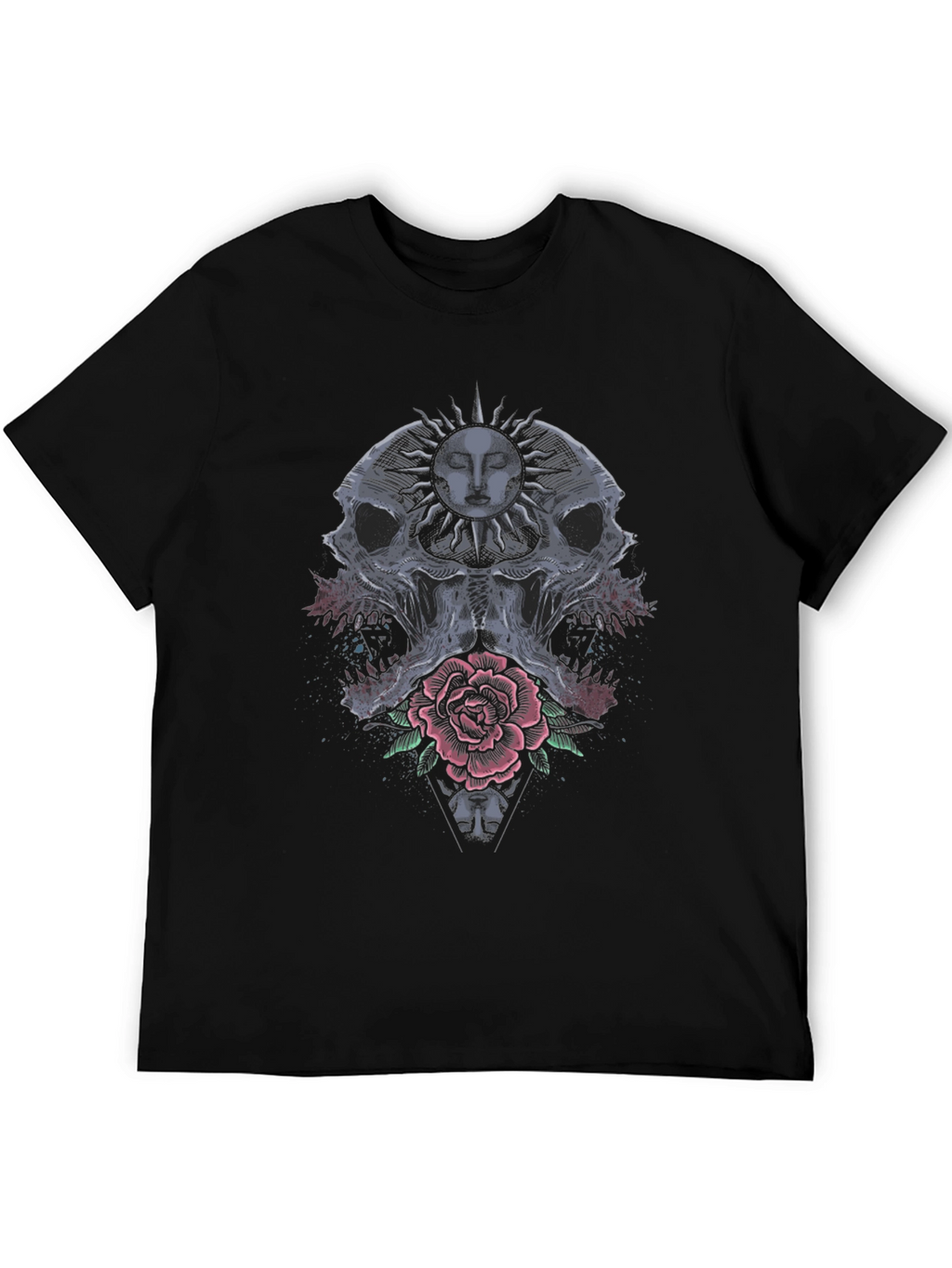 Skull & Rose Graphic Tee - Edgy Style