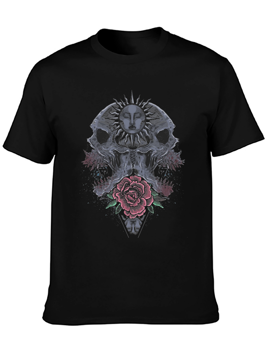 Skull & Rose Graphic Tee - Edgy Style
