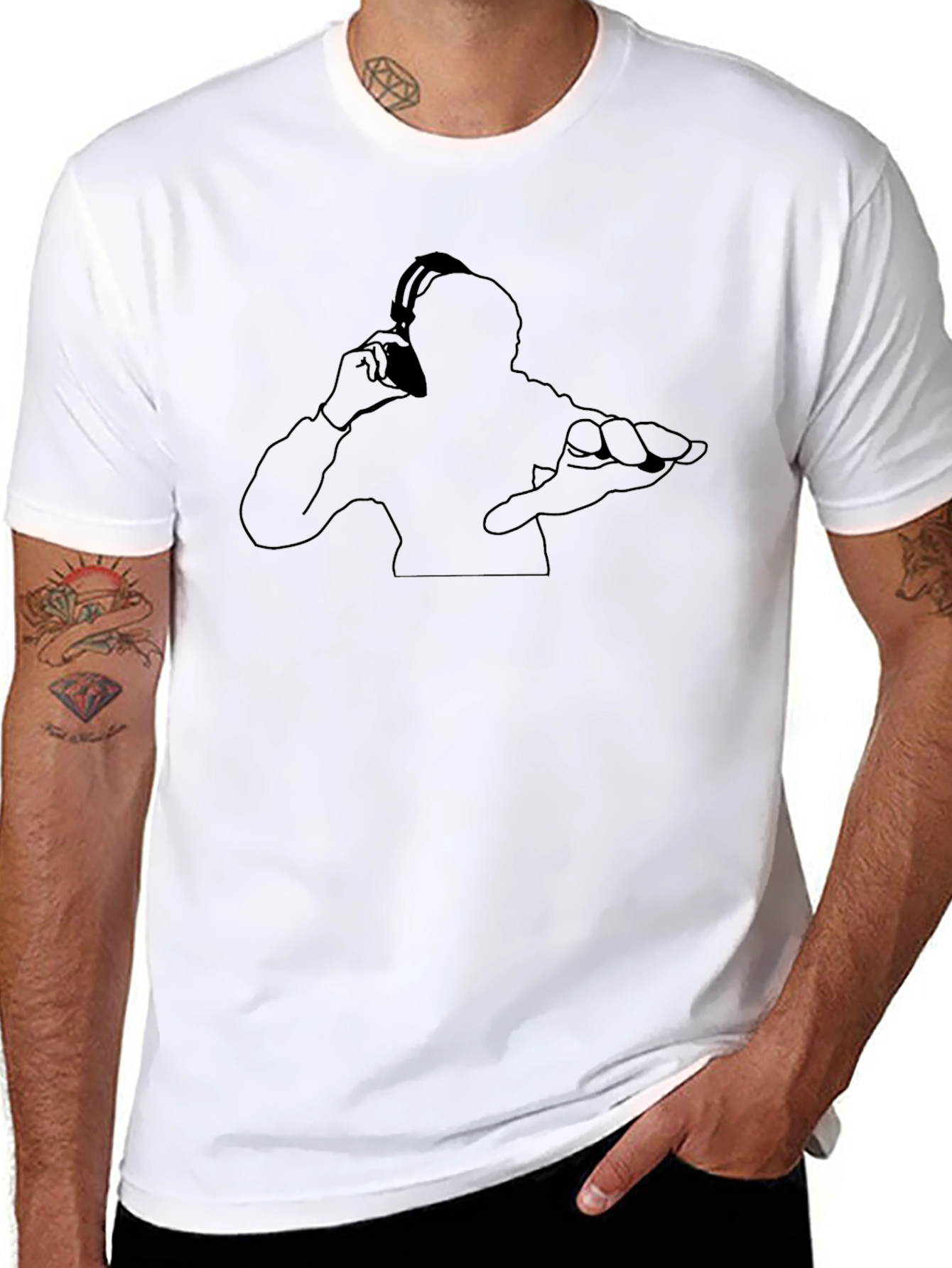 DJ Silhouette Black T-Shirt - Modern Music Lovers Tee